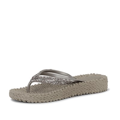 Ilse Jacobsen - Cheerful15 Flip Flop On Platform  Bej Taşlı Platformlu Parmak Arası Terlik