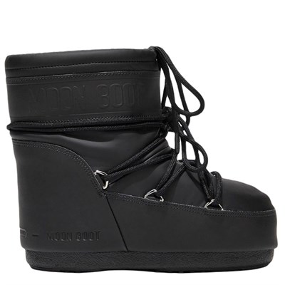 Moon Boot Icon Low Rubber Black Kadın Kısa Kar Botu