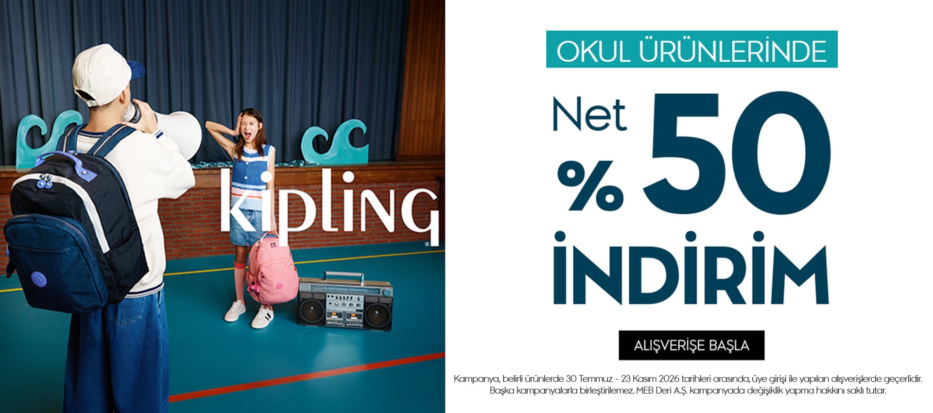 Okul ürünlerinde %50