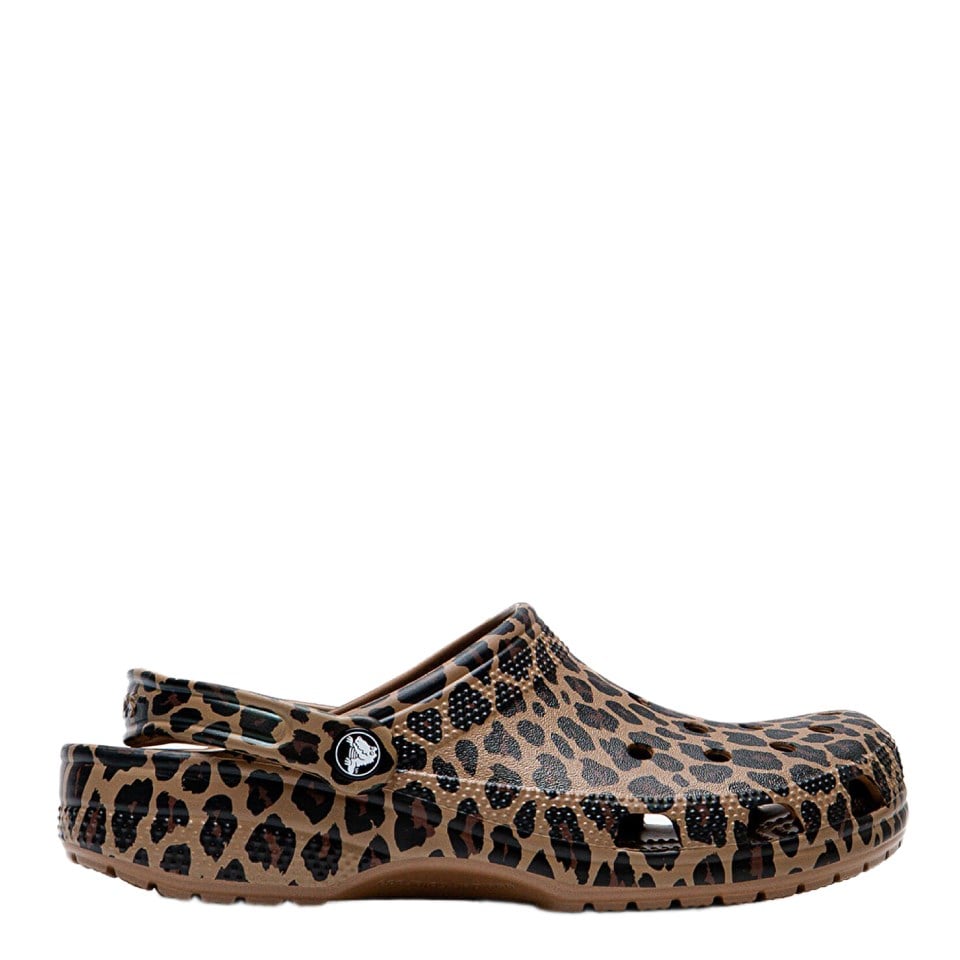 Classic Animal Clog Crocs Leopar Desenli Kadın Terlik