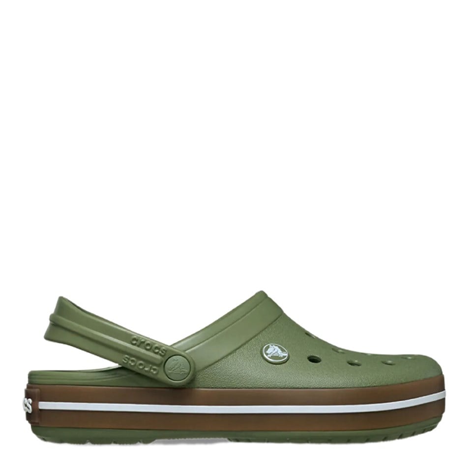 Crocband Gum Clog Crocs Yeşil Rengi Kahverengi Şeritli Terlik