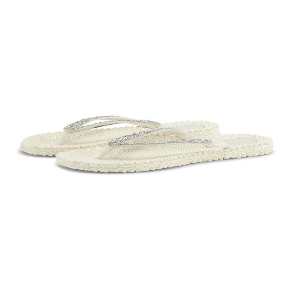Ilse Jacobsen - Cheerful03G Flip Flop With Rhinest Krem Taşlı Parmak Arası Terlik