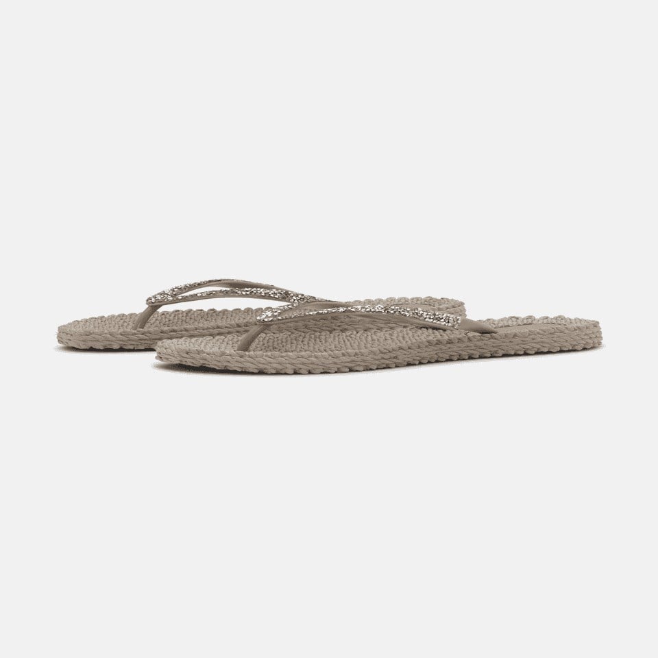 Ilse Jacobsen - Cheerful03G Flip Flop With Rhinest Bej Taşlı Parmak Arası Terlik