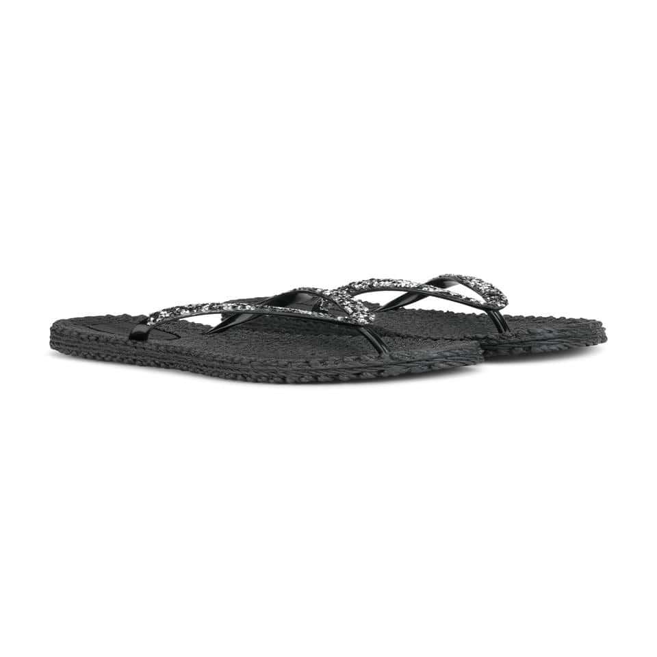Ilse Jacobsen - Cheerful03G Flip Flop With Rhinest Siyah Taşlı Parmak Arası Terlik