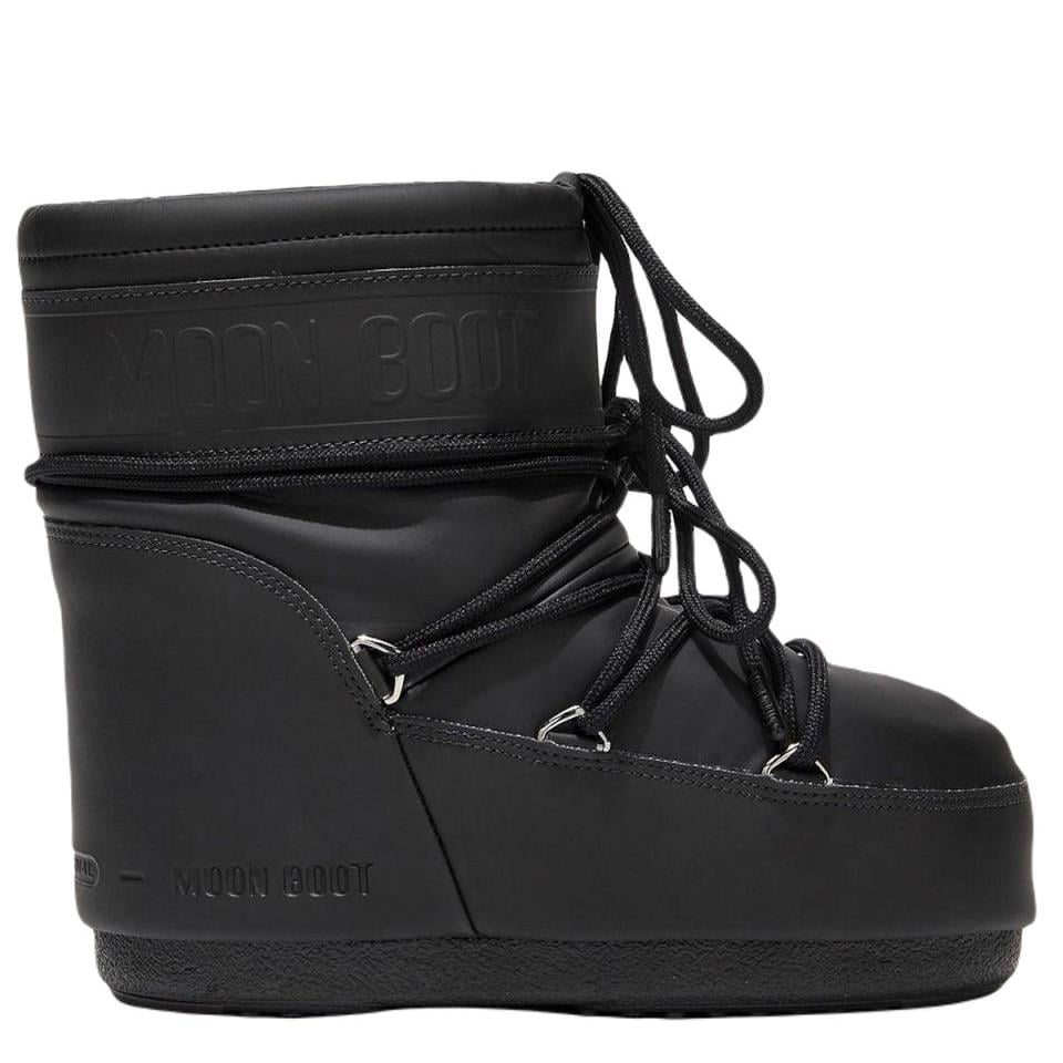 Moon Boot Icon Low Rubber Black Kadın Kısa Kar Botu