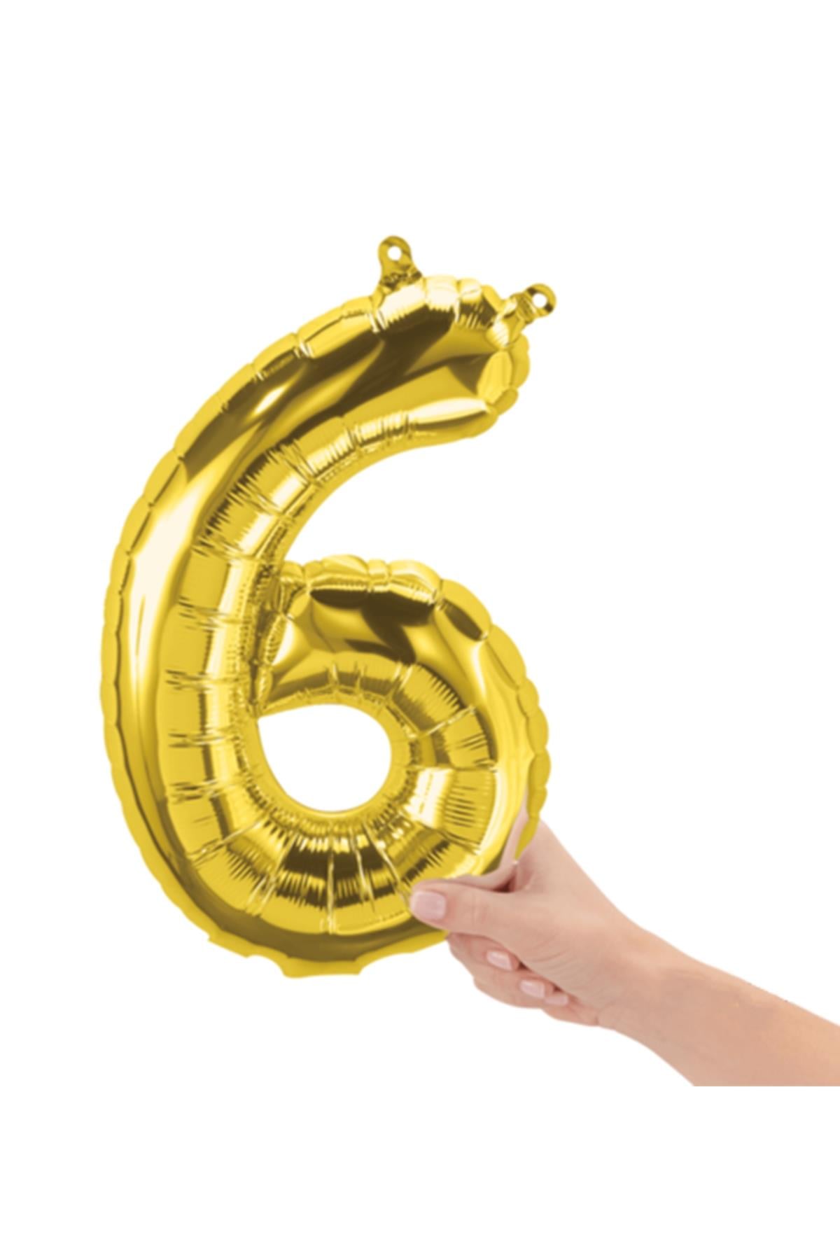 16'' Rakam Folyo Balon Gold 35 cm  ( 6 )