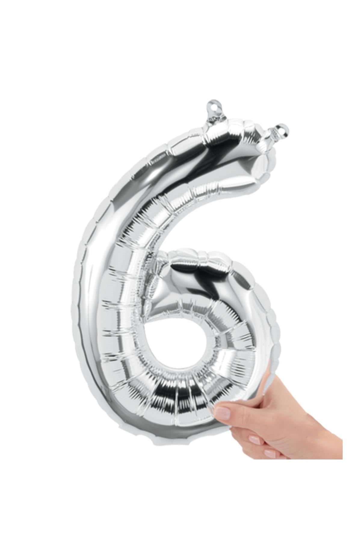 16'' Rakam Folyo Balon Silver 35 cm  ( 6 )