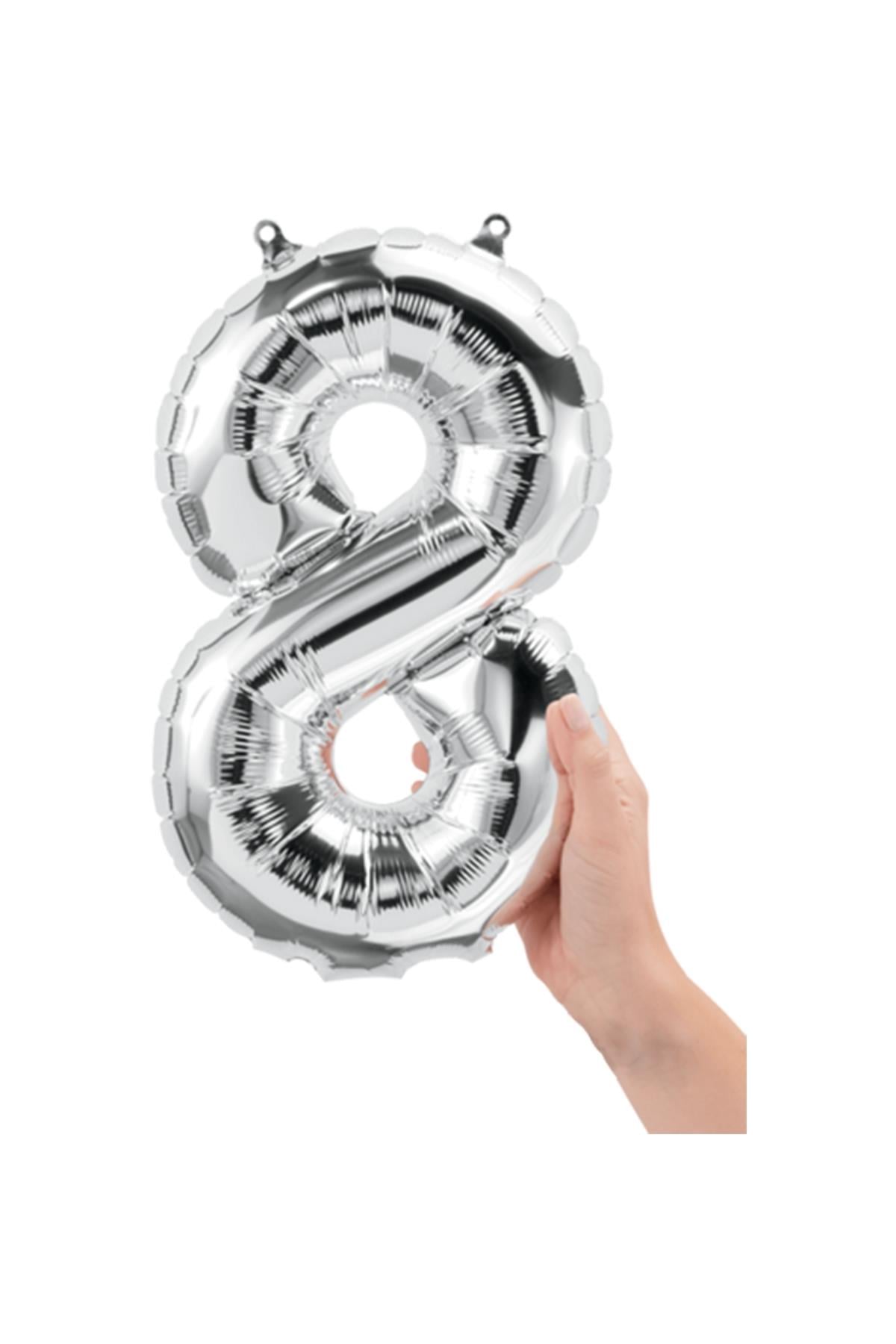 16'' Rakam Folyo Balon Silver 35 cm  ( 8 )