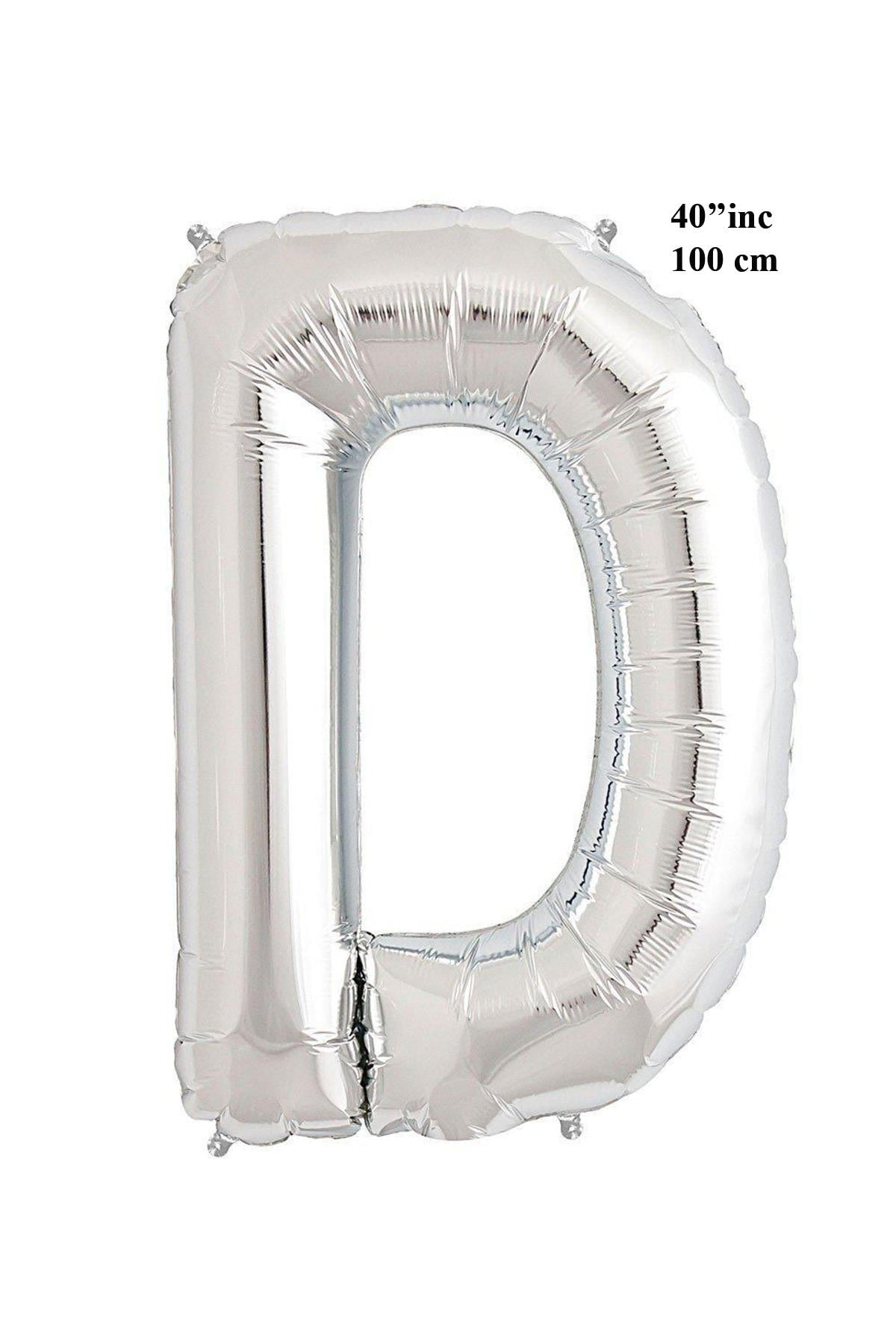 40'' Harf Folyo Balon Gümüş 100 cm  ( D )