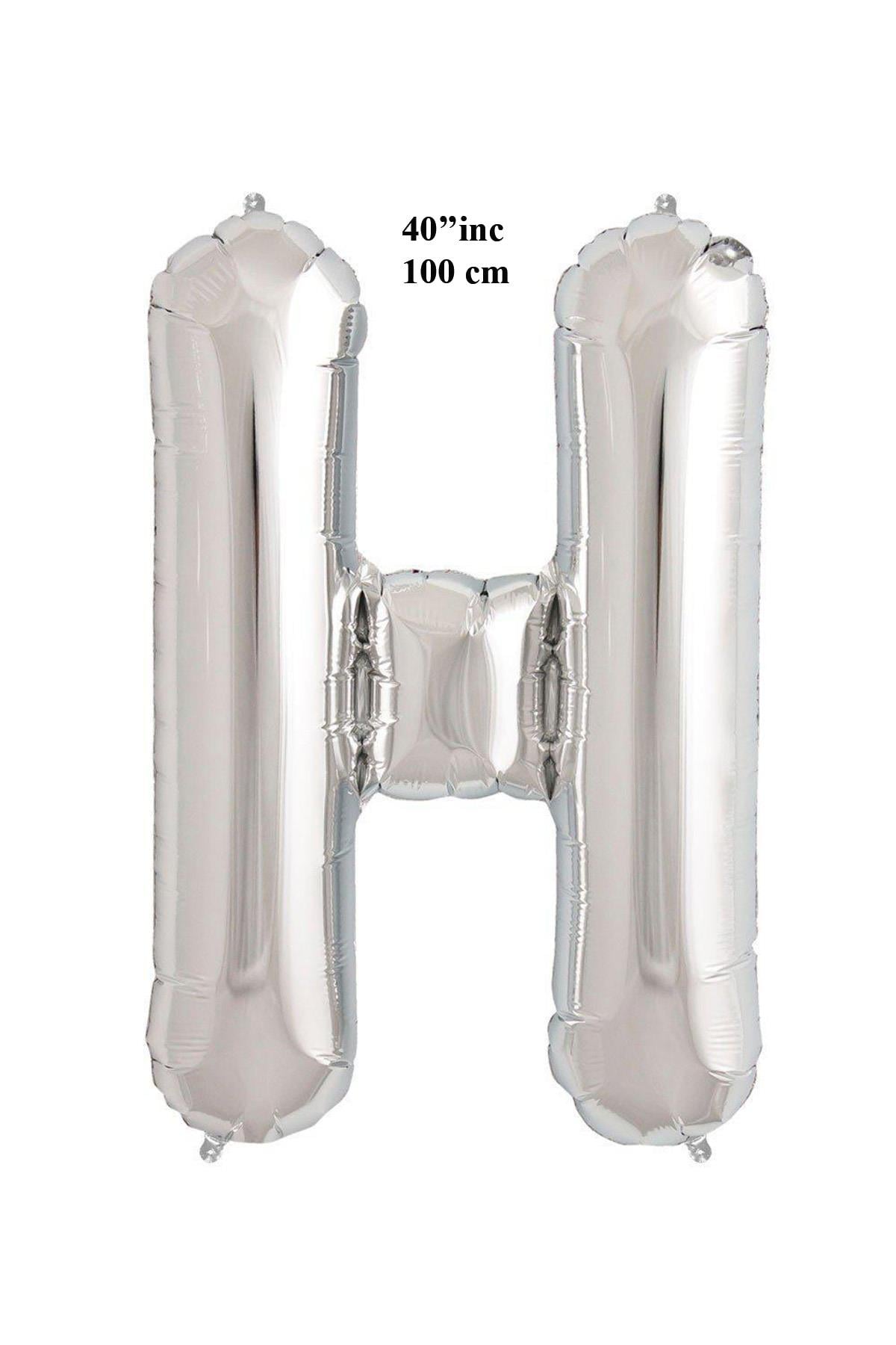 40'' Harf Folyo Balon Gümüş 100 cm  ( H )