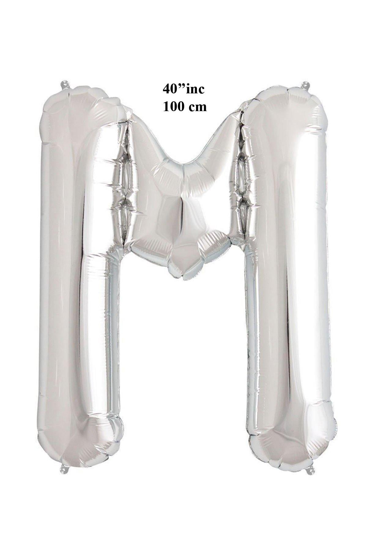 40'' Harf Folyo Balon Gümüş 100 cm  ( M )