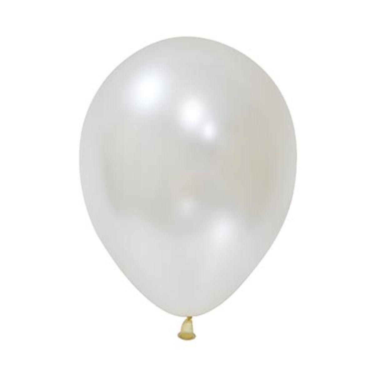 Beyaz Metalik Balon 12'' 100 Adet