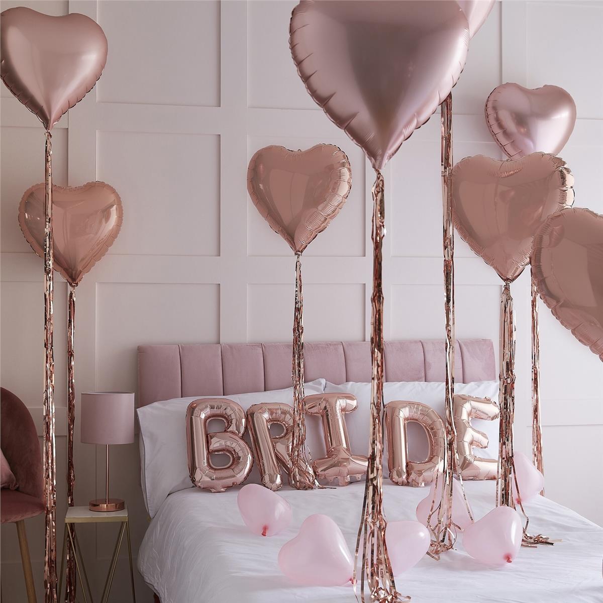 Bride Rose Gold Kalp Balon Seti 