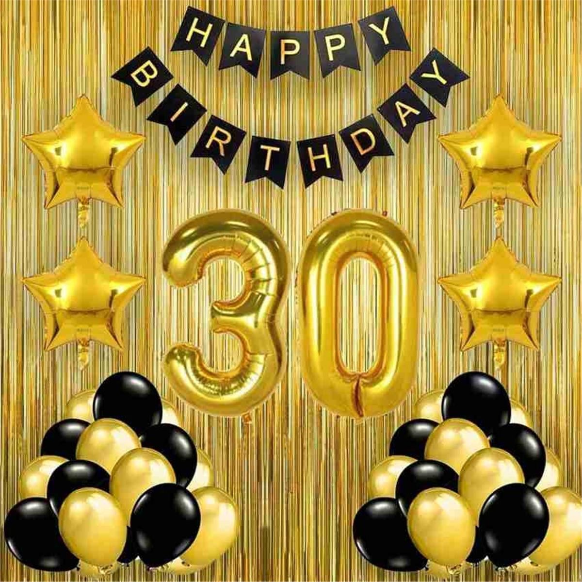 Gold Siyah Çift Rakam Balon