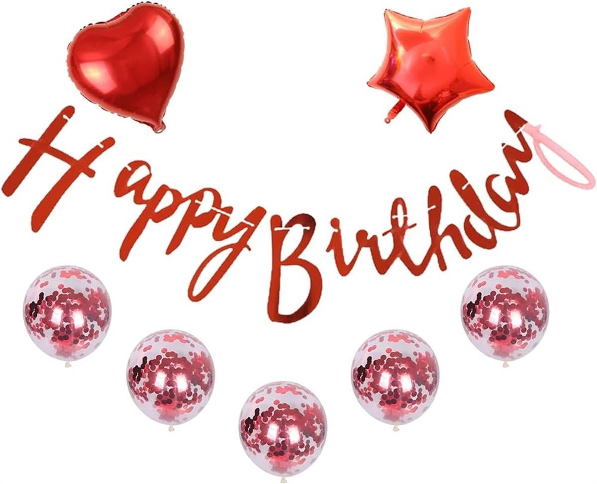 Happy Birthday Kırmızı Balon Set