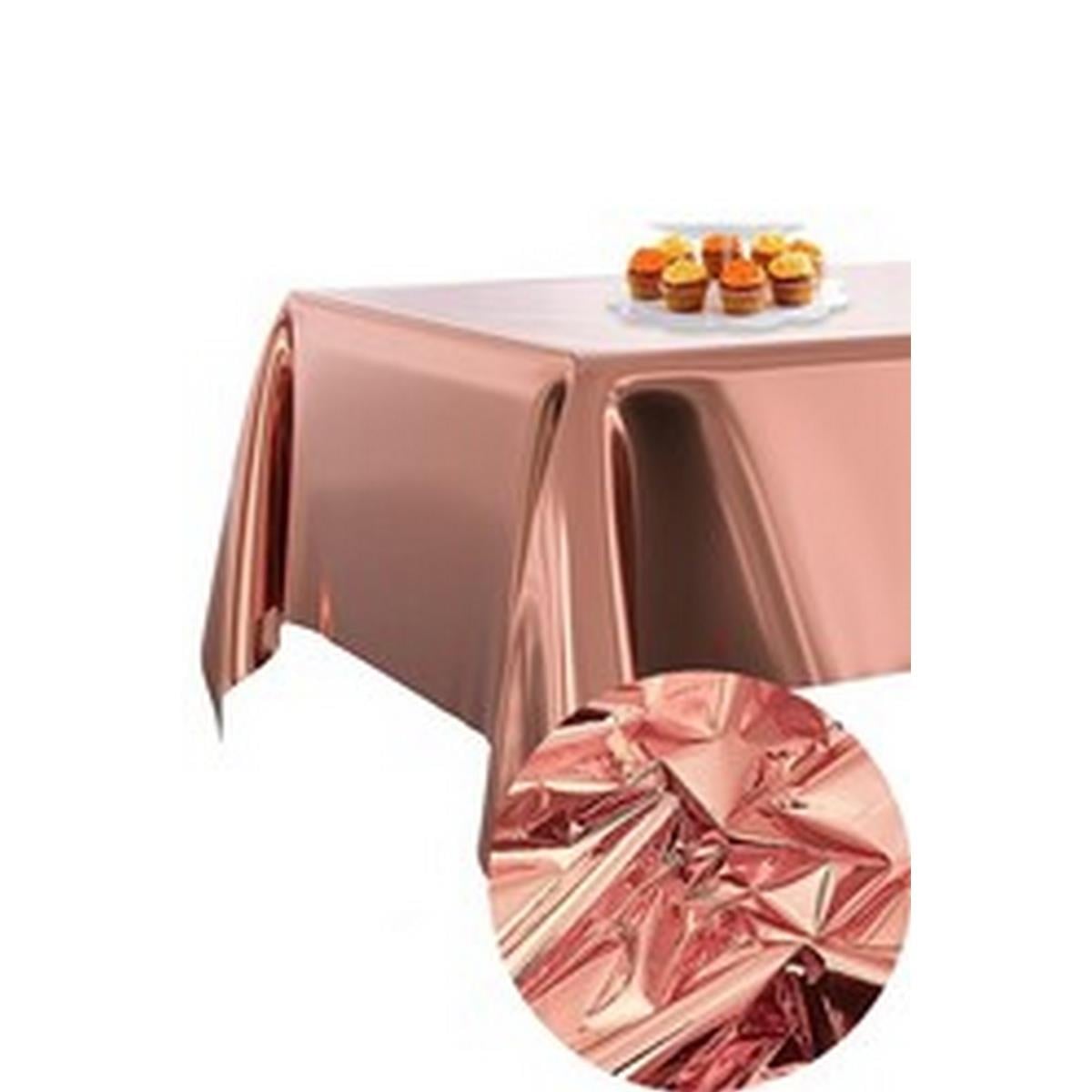 Metalik Masa Örtüsü Rose Gold 