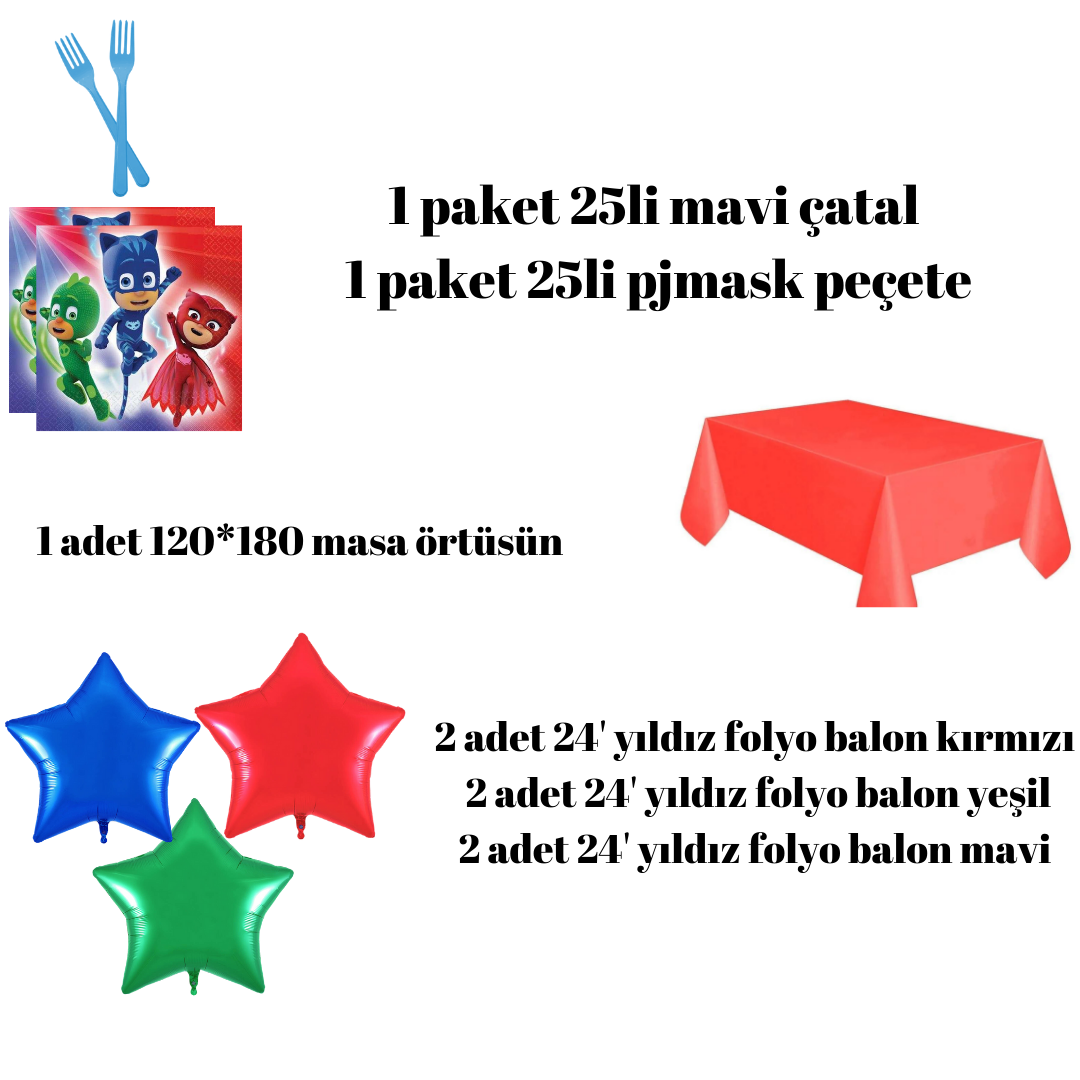 pjmask doğum günü seti