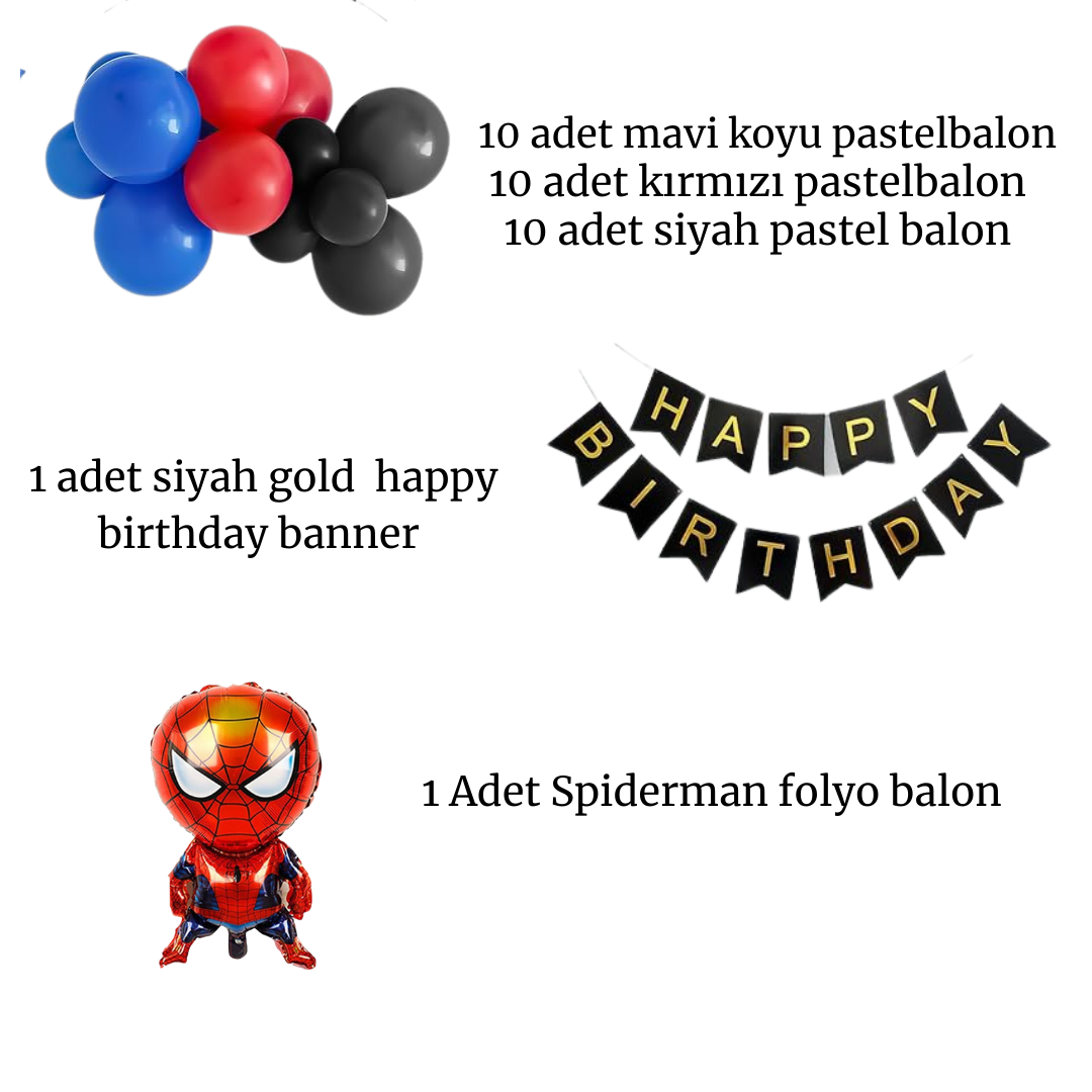 Spiderman temalı parti set