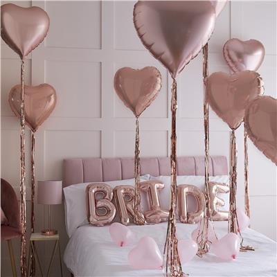 Bride Rose Gold Kalp Balon Seti 