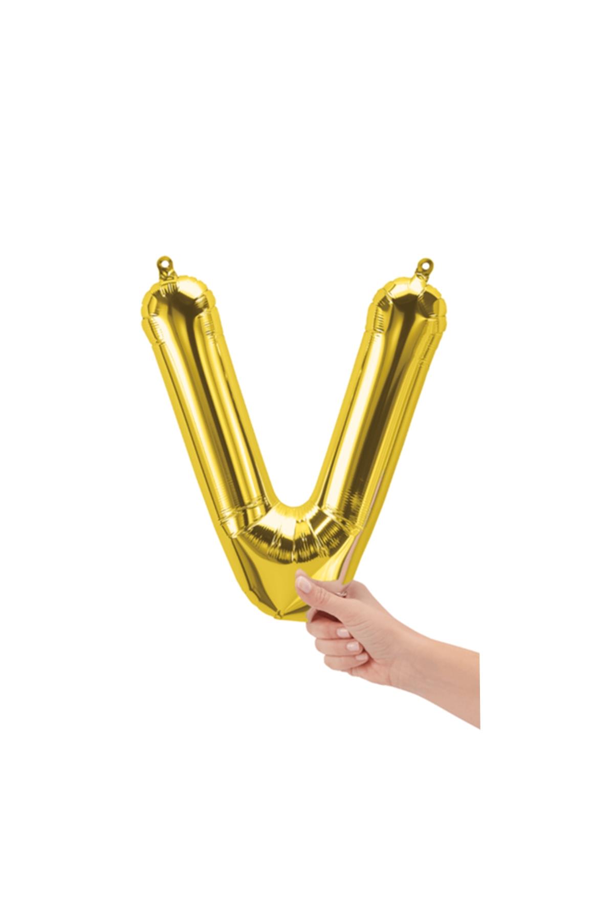 16'' Harf Folyo Balon Gold 35 cm  ( V )