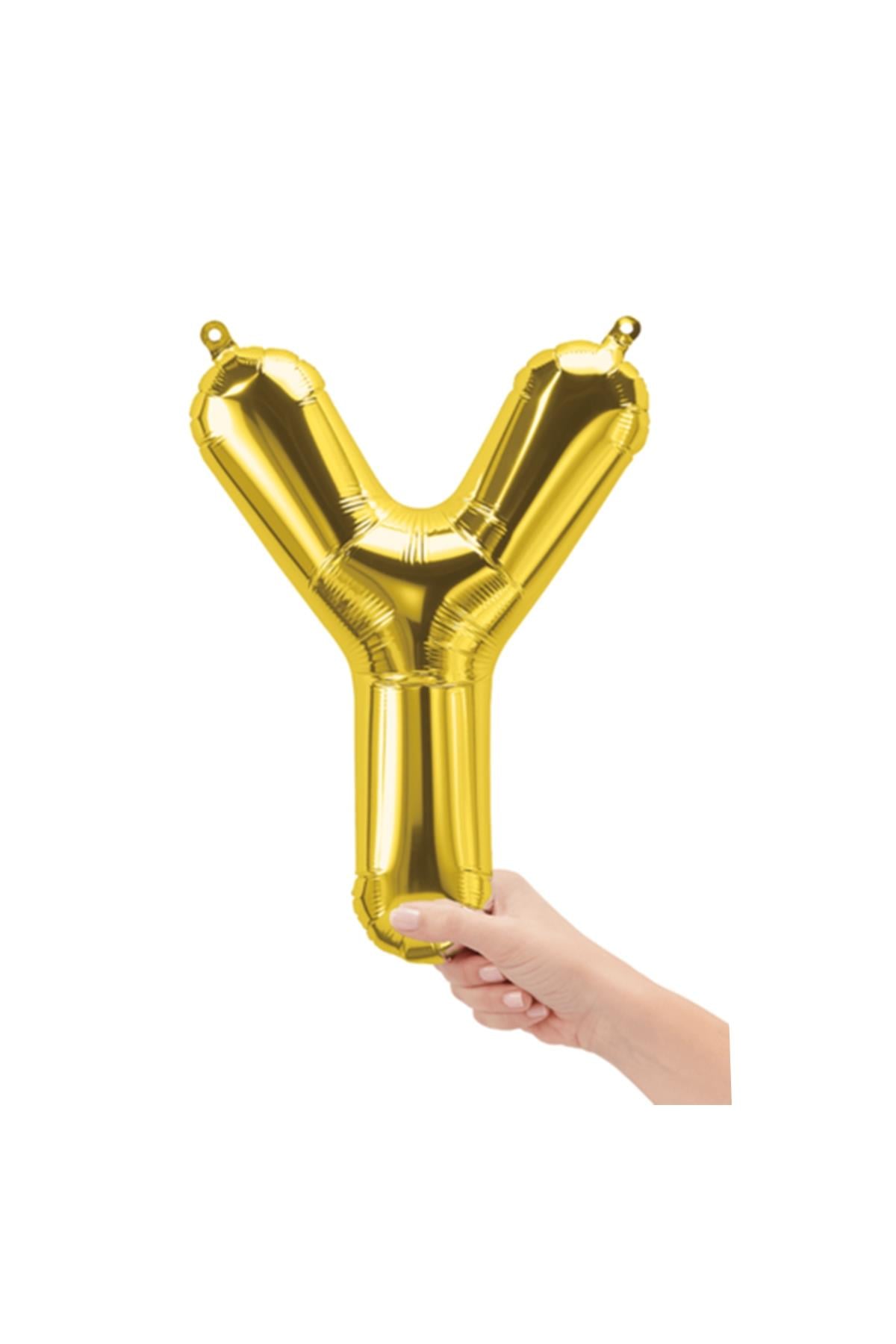 16'' Harf Folyo Balon Gold 35 cm  ( Y )