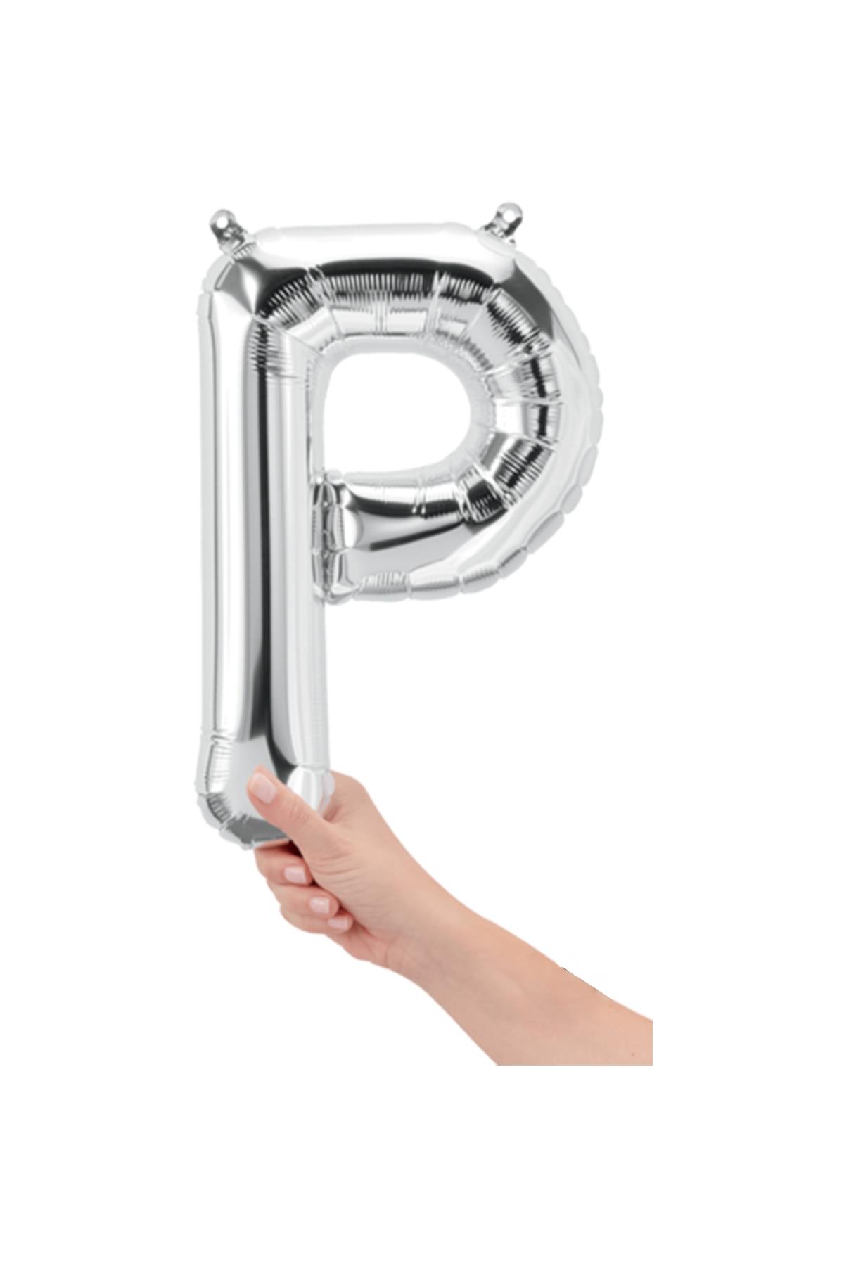 16'' Harf Folyo Balon Silver 35 cm  ( P )