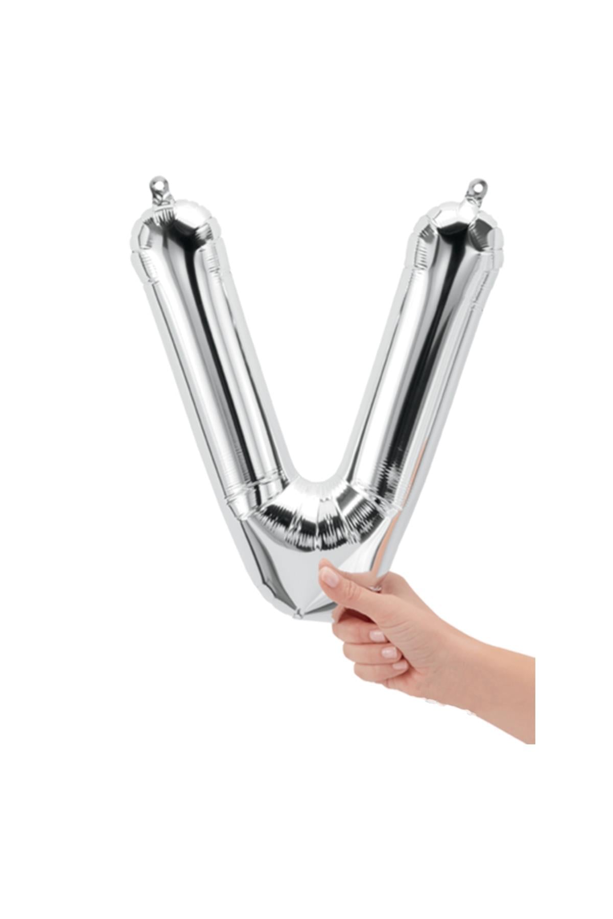 16'' Harf Folyo Balon Silver 35 cm  ( V )