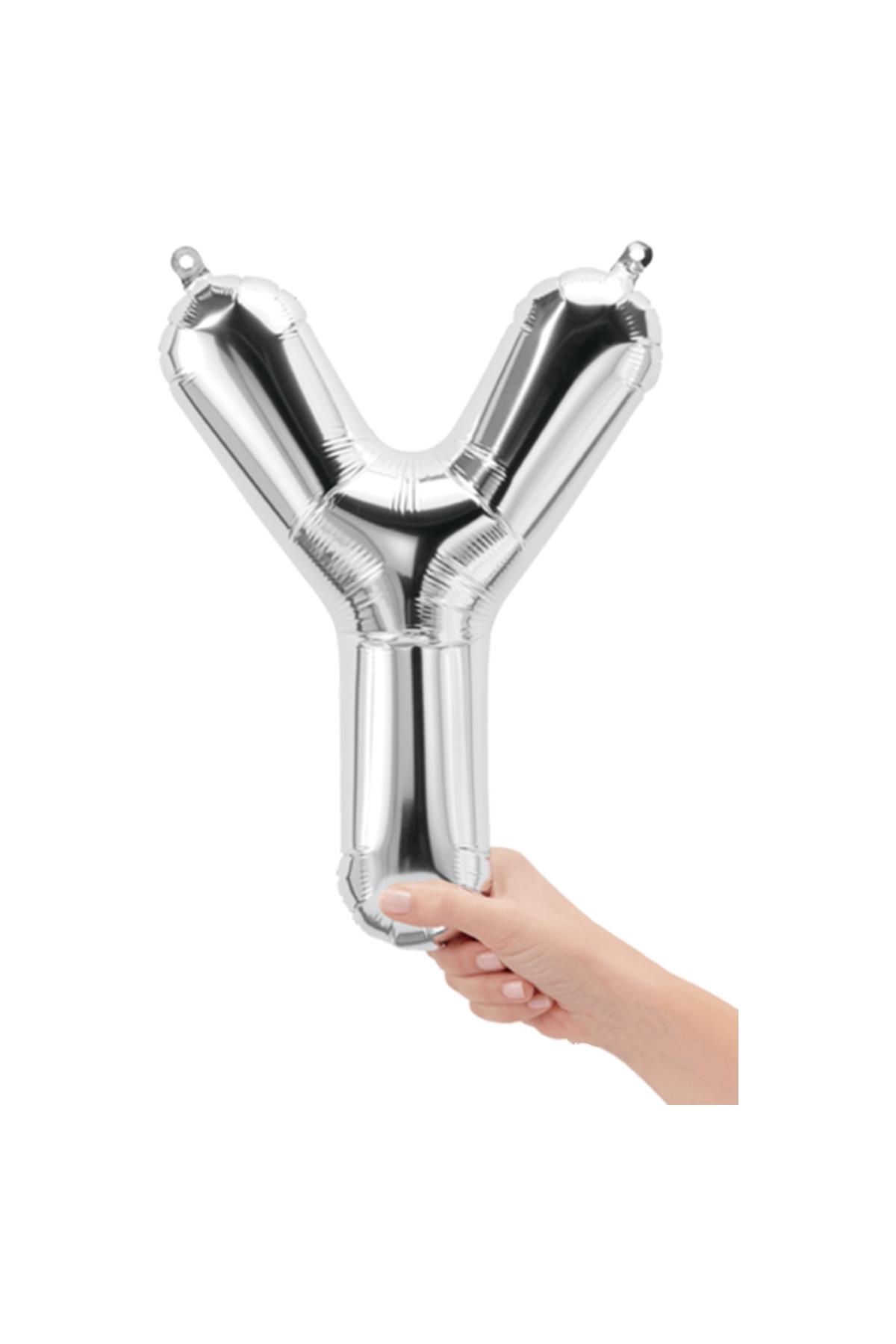 16'' Harf Folyo Balon Silver 35 cm  ( Y )