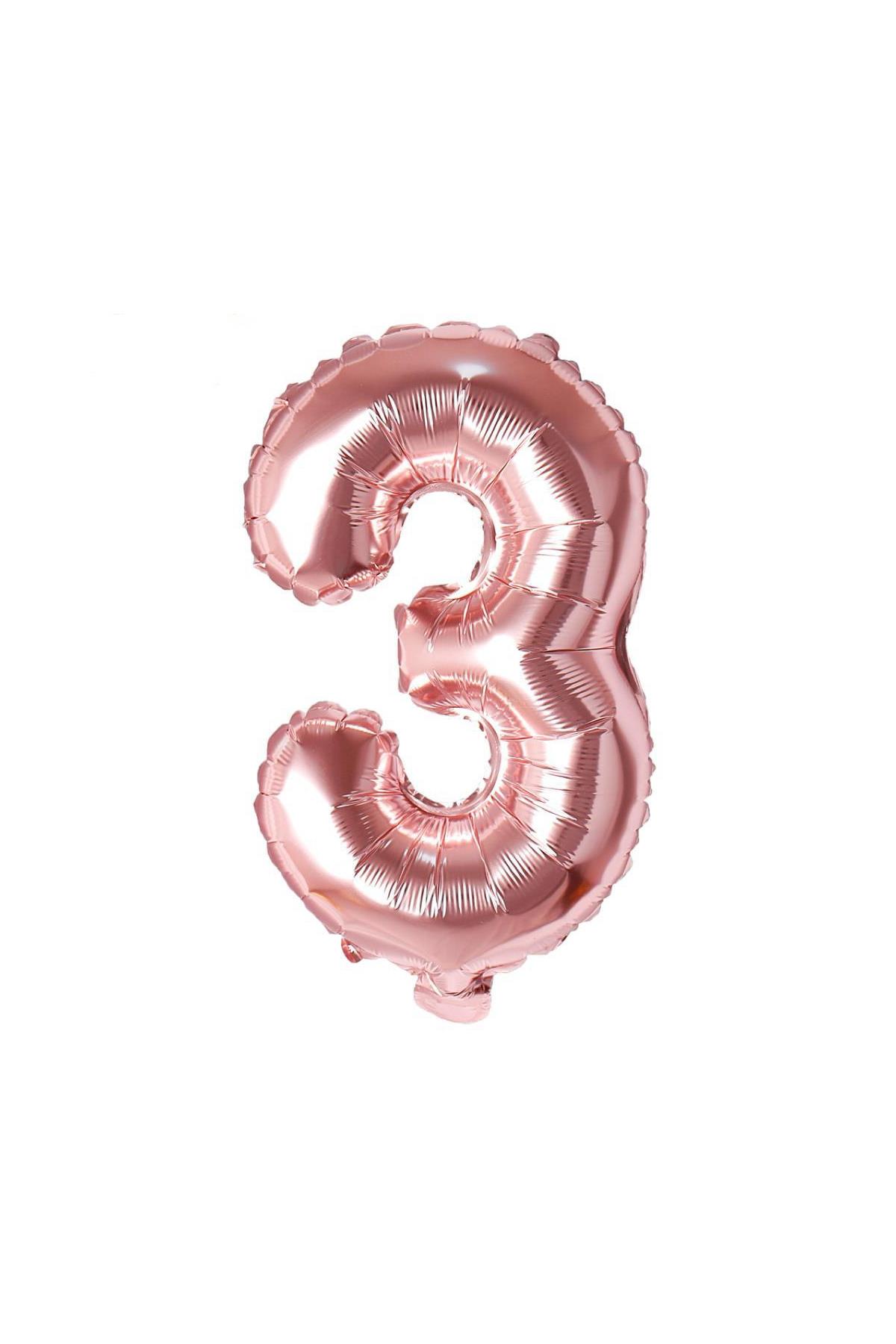 16'' Rakam Folyo Balon Rose Gold 35 cm  ( 3 )