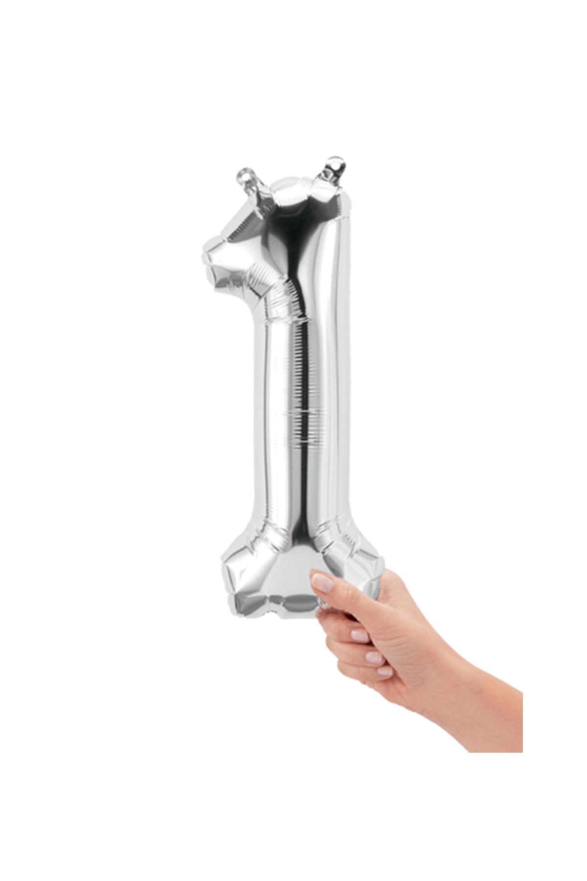 16'' Rakam Folyo Balon Silver 35 cm  ( 1 )