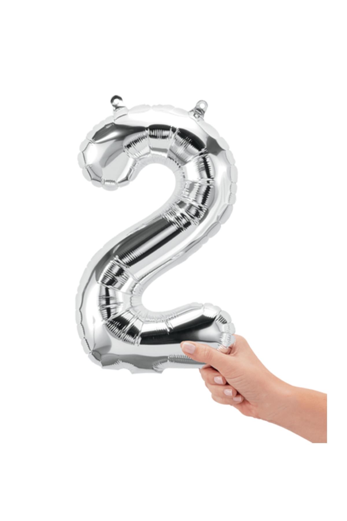 16'' Rakam Folyo Balon Silver 35 cm  ( 2 )