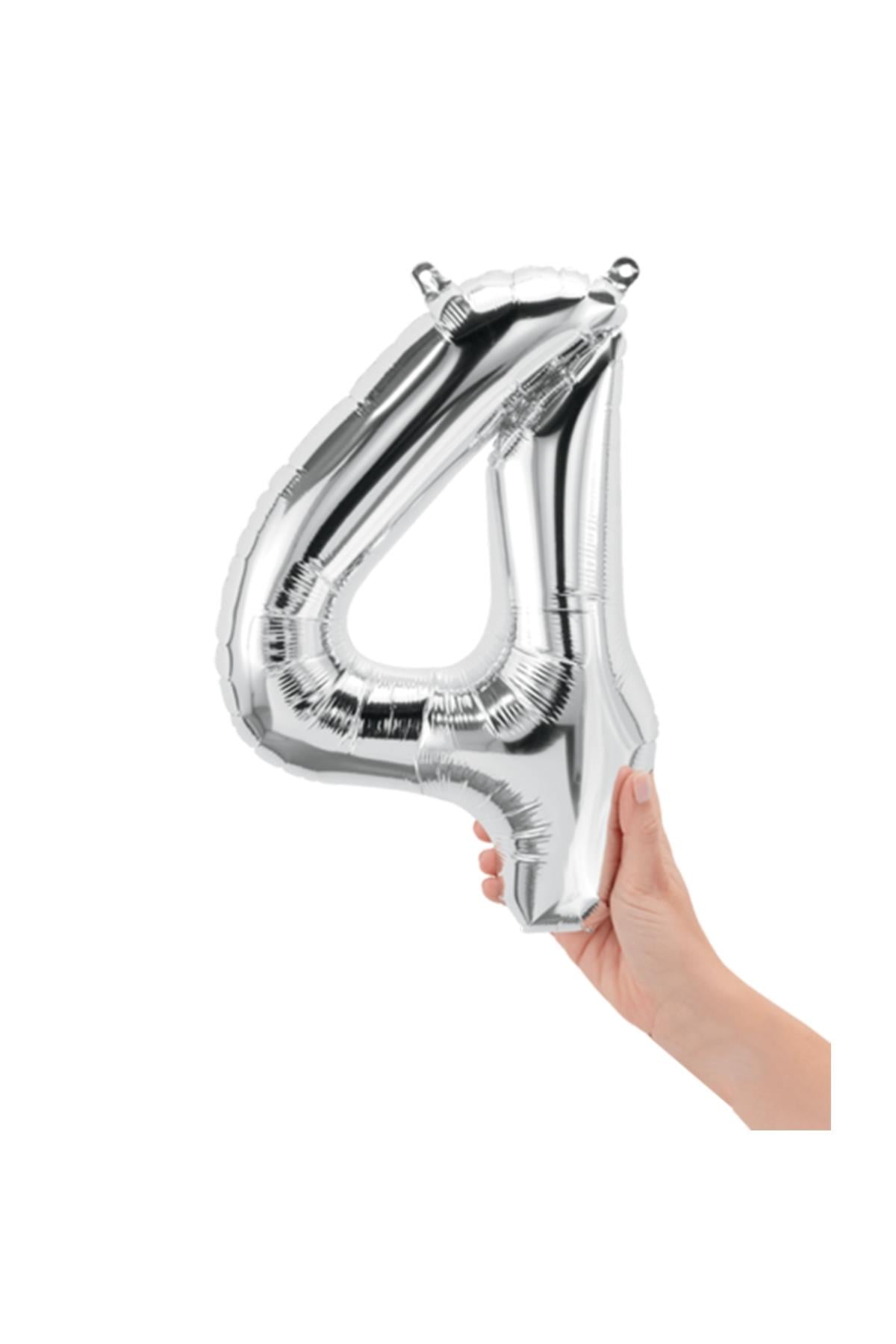 16'' Rakam Folyo Balon Silver 35 cm  ( 4 )
