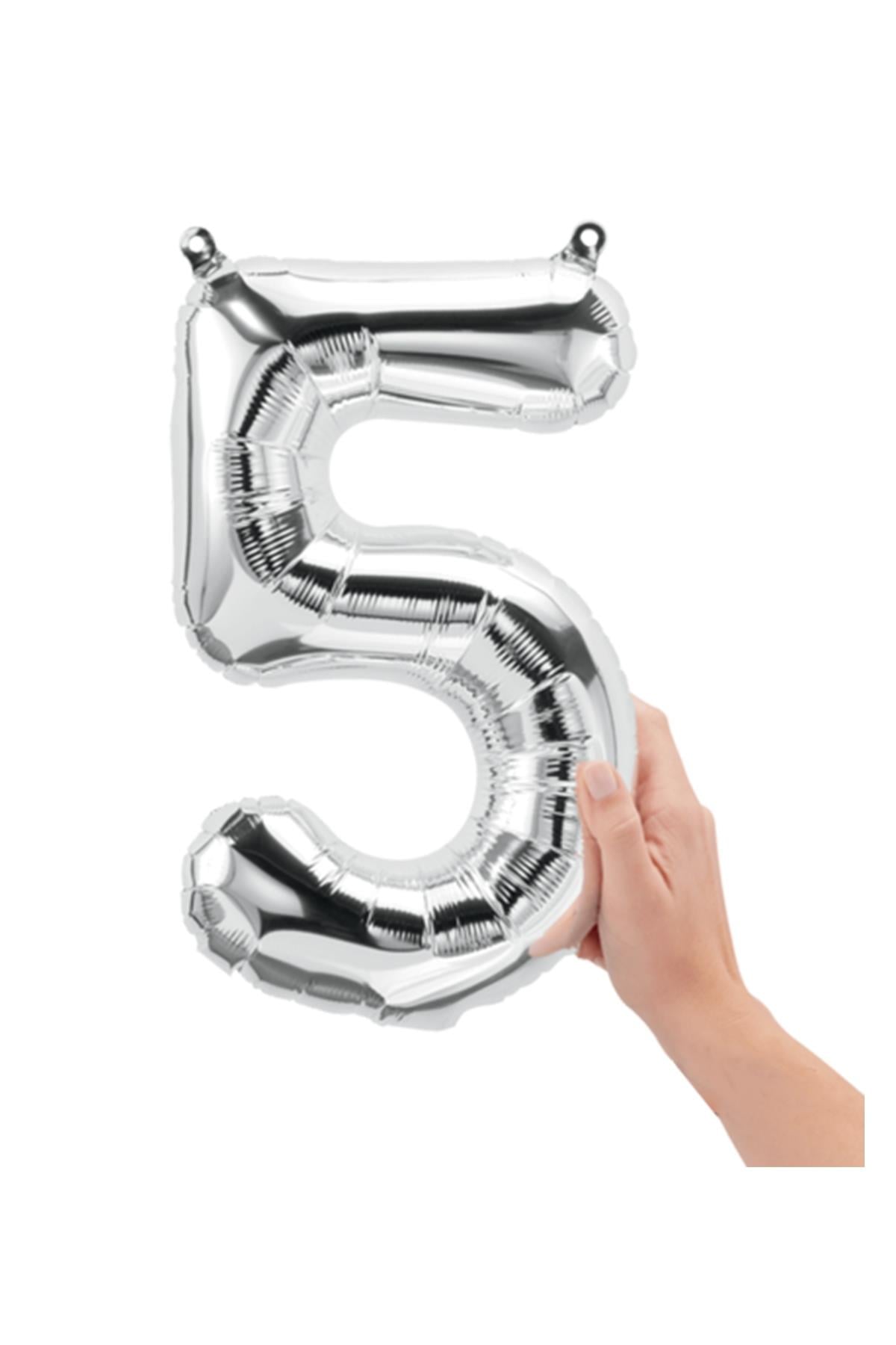16'' Rakam Folyo Balon Silver 35 cm  ( 5 )