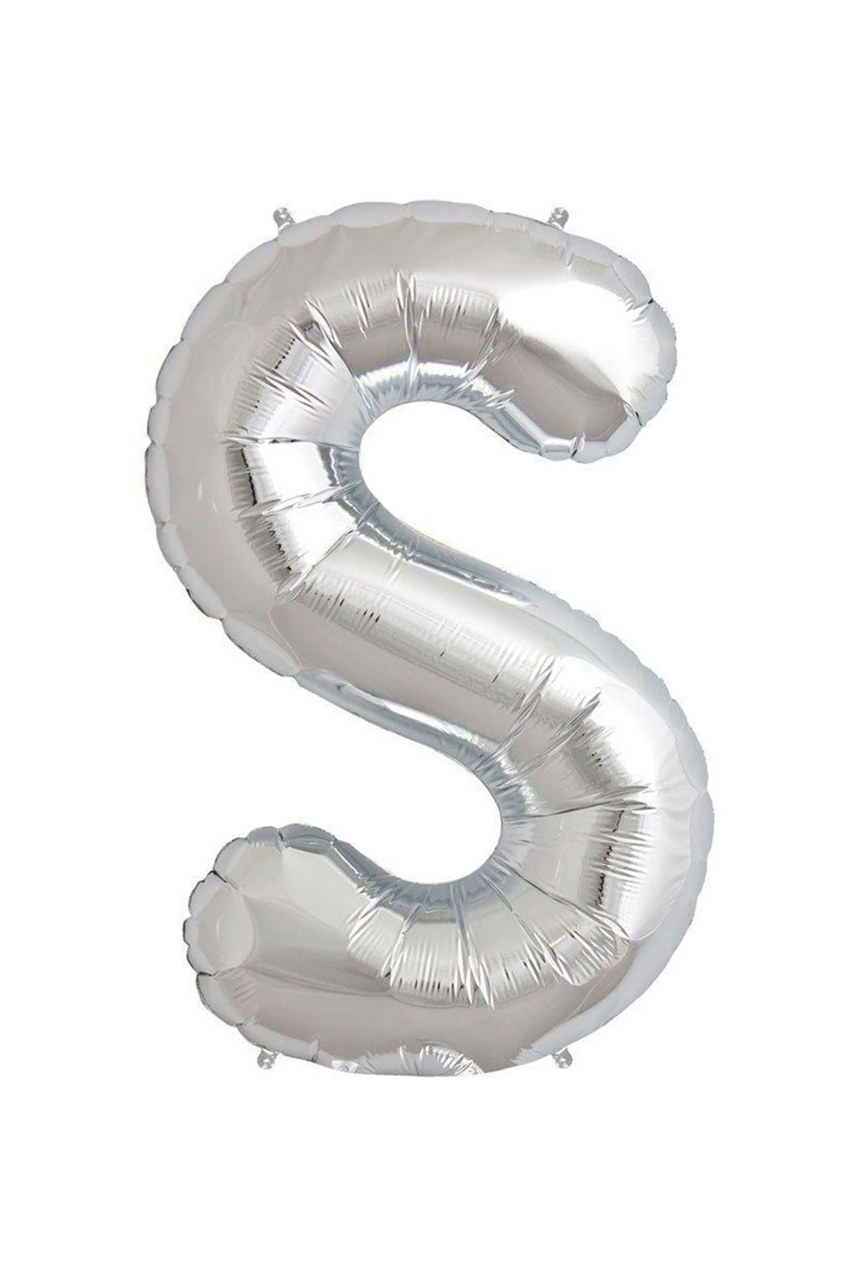 34'' Harf Folyo Balon Silver  75 cm  ( S )