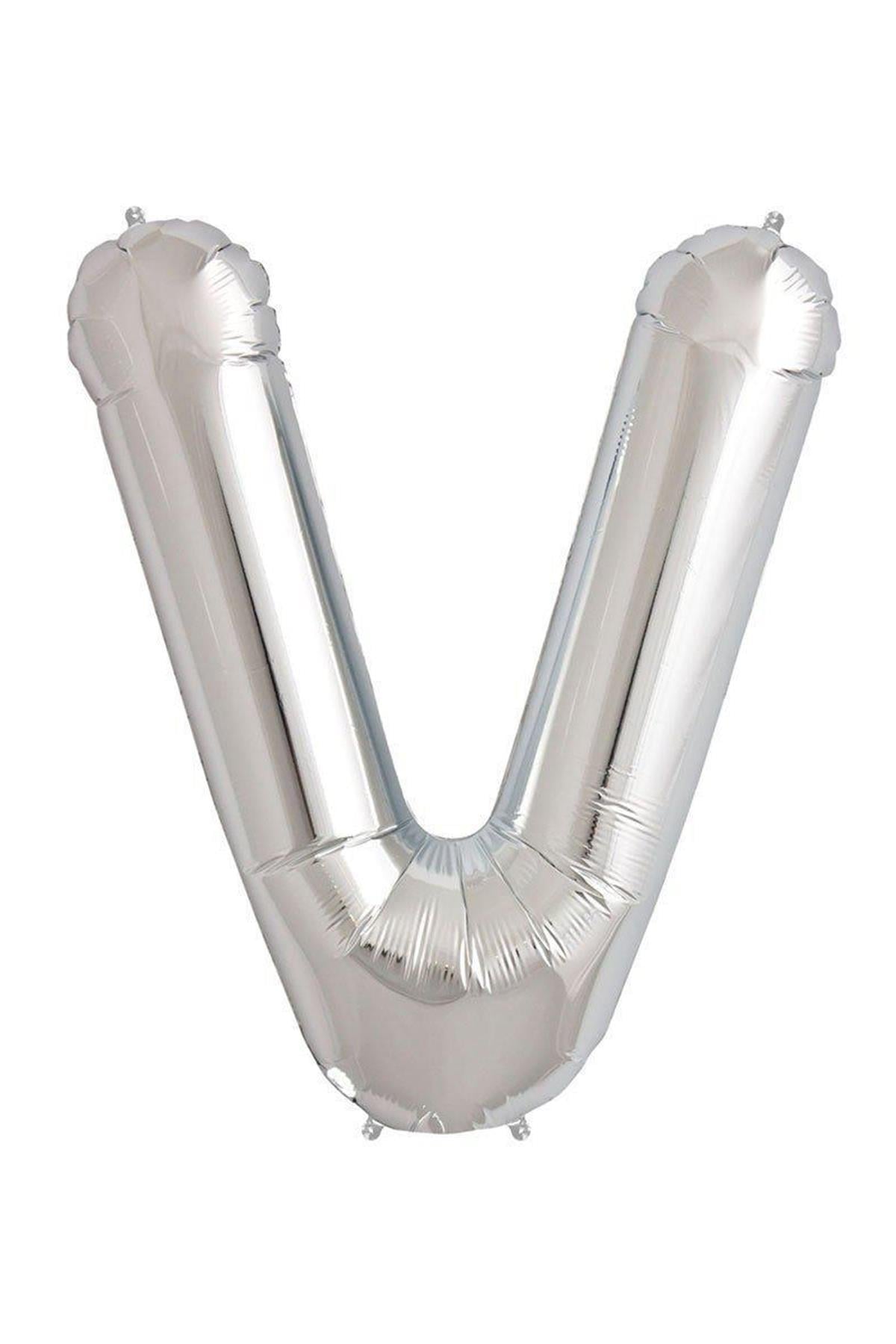 34'' Harf Folyo Balon Silver 75 cm  ( V )