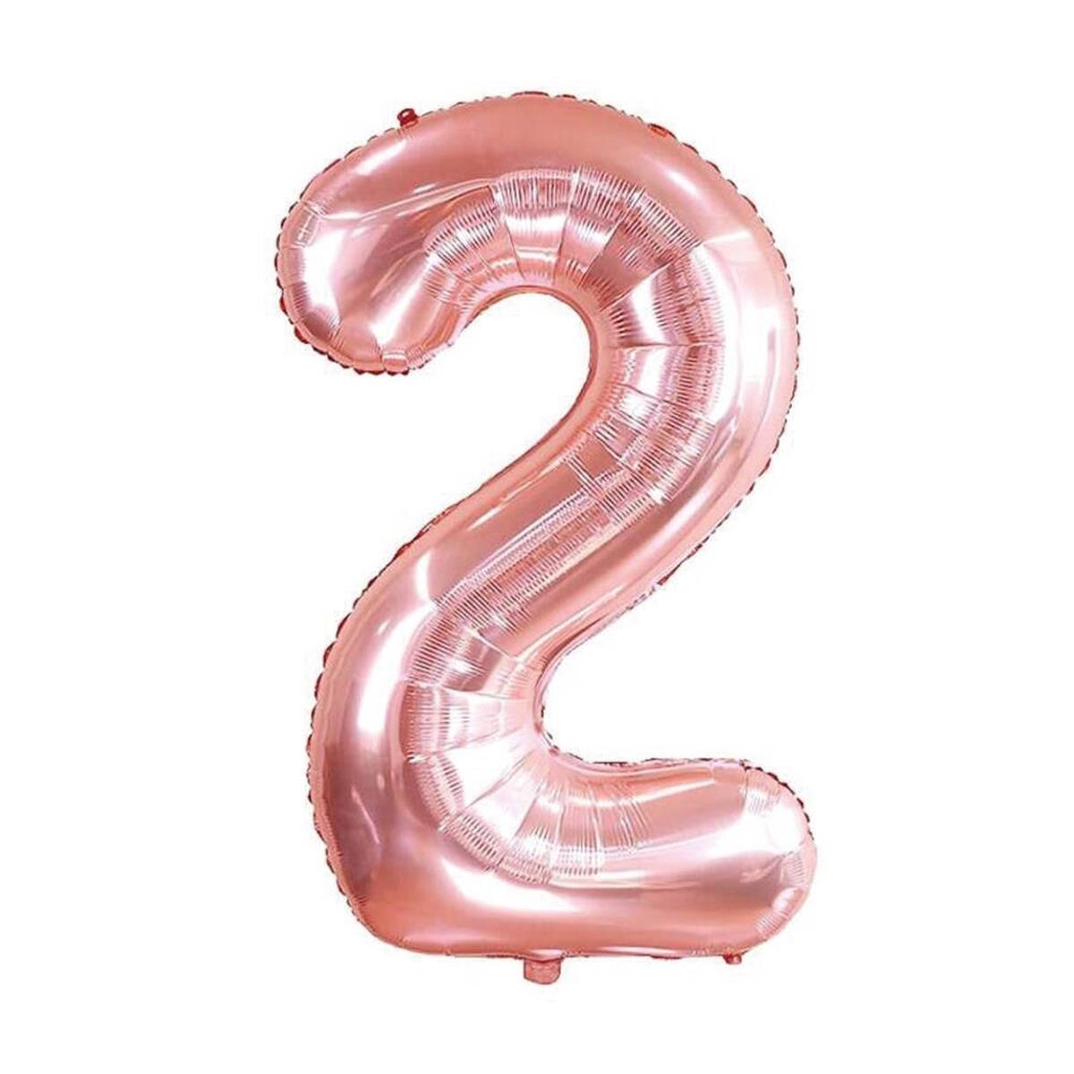 34'' Rakam Folyo Balon Rose Gold  75 cm  ( 2 )