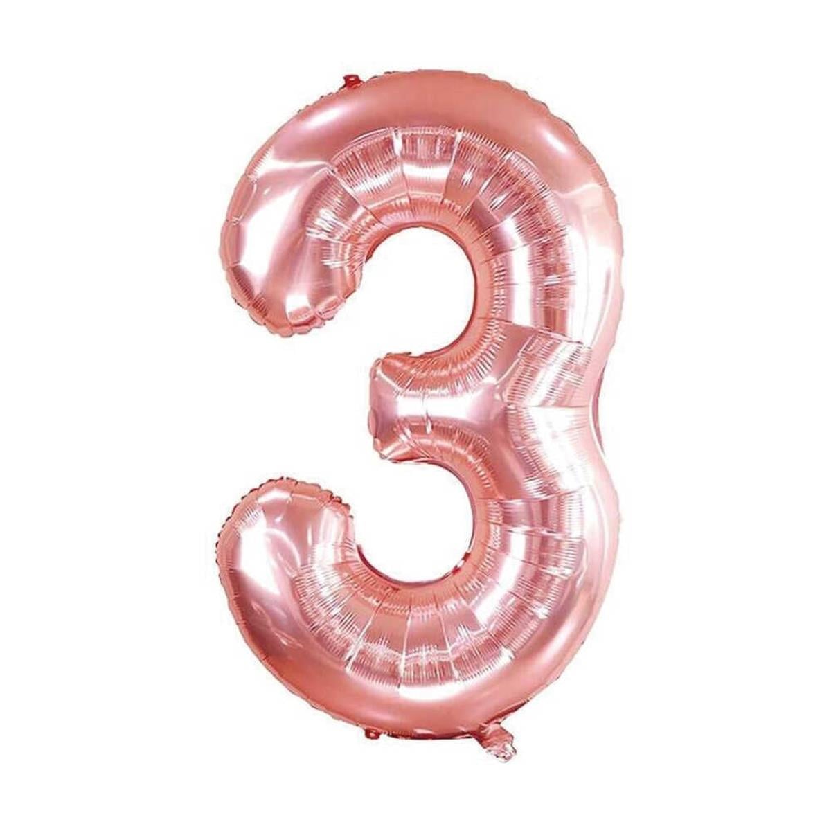 34'' Rakam Folyo Balon Rose Gold  75 cm  ( 3 )