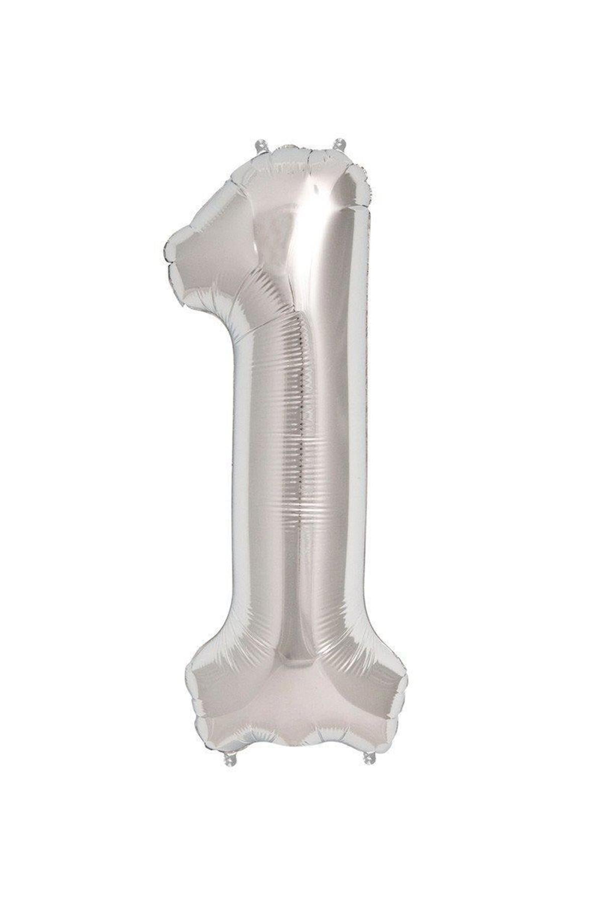 34'' Rakam Folyo Balon Silver 75 cm  ( 1 )