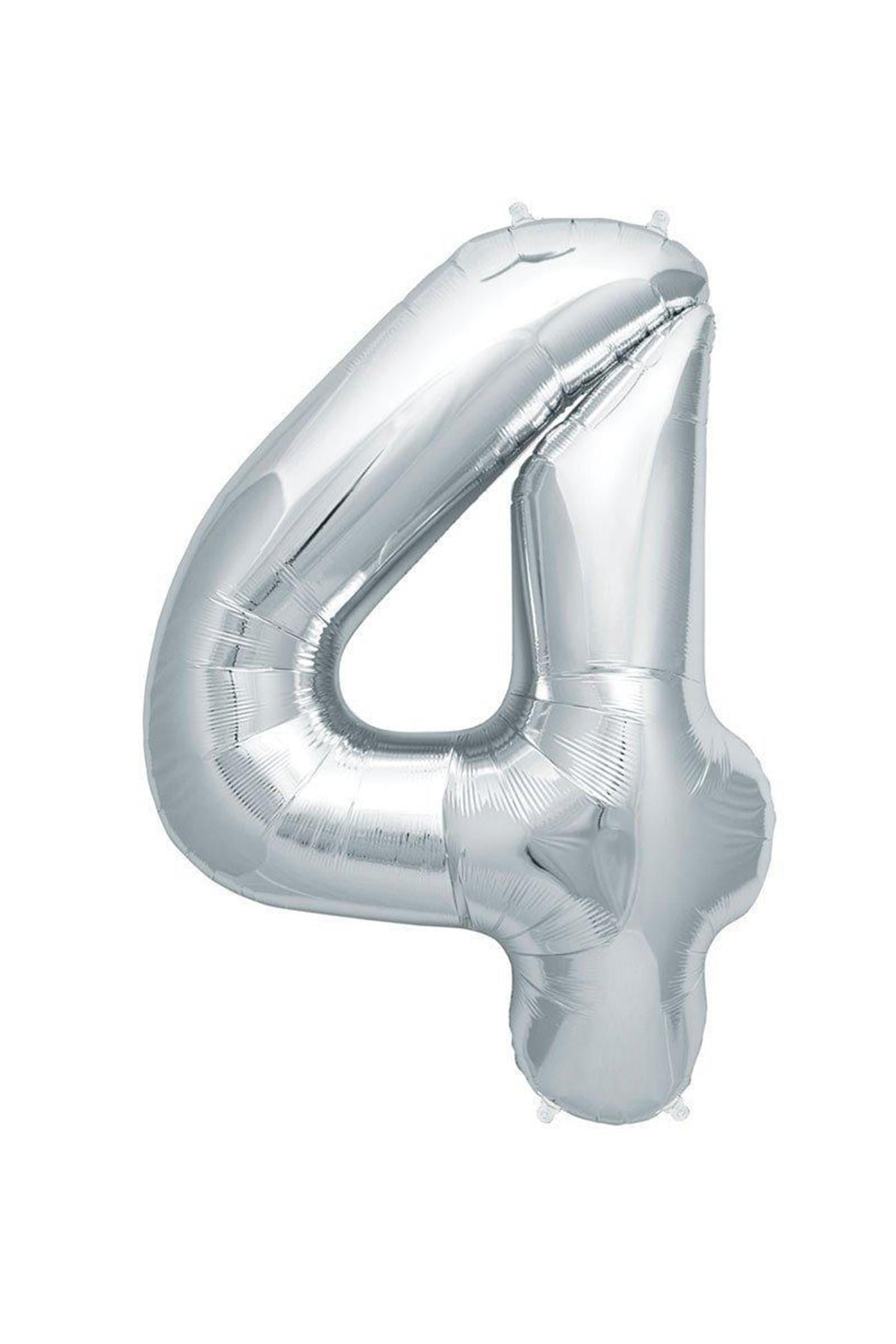 34'' Rakam Folyo Balon Silver 75 cm  ( 4 )