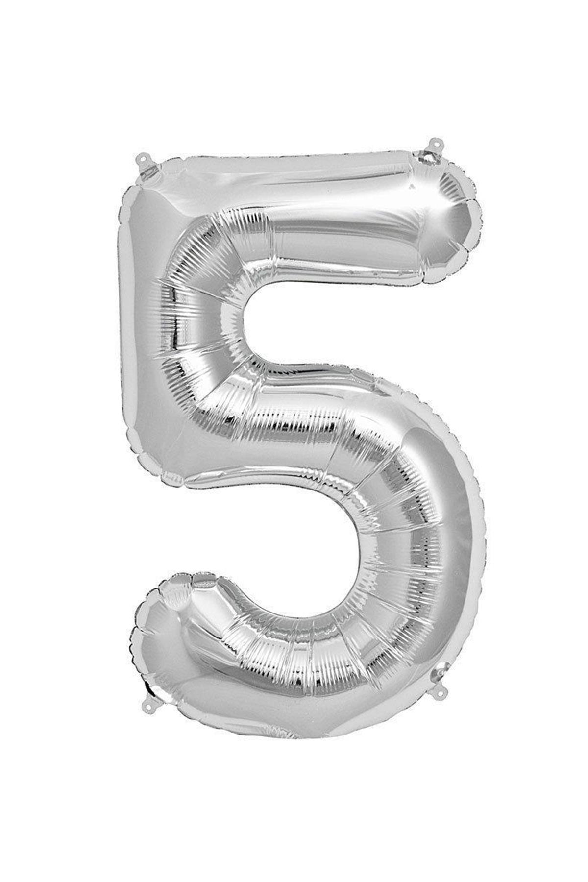 34'' Rakam Folyo Balon Silver 75 cm  ( 5 )