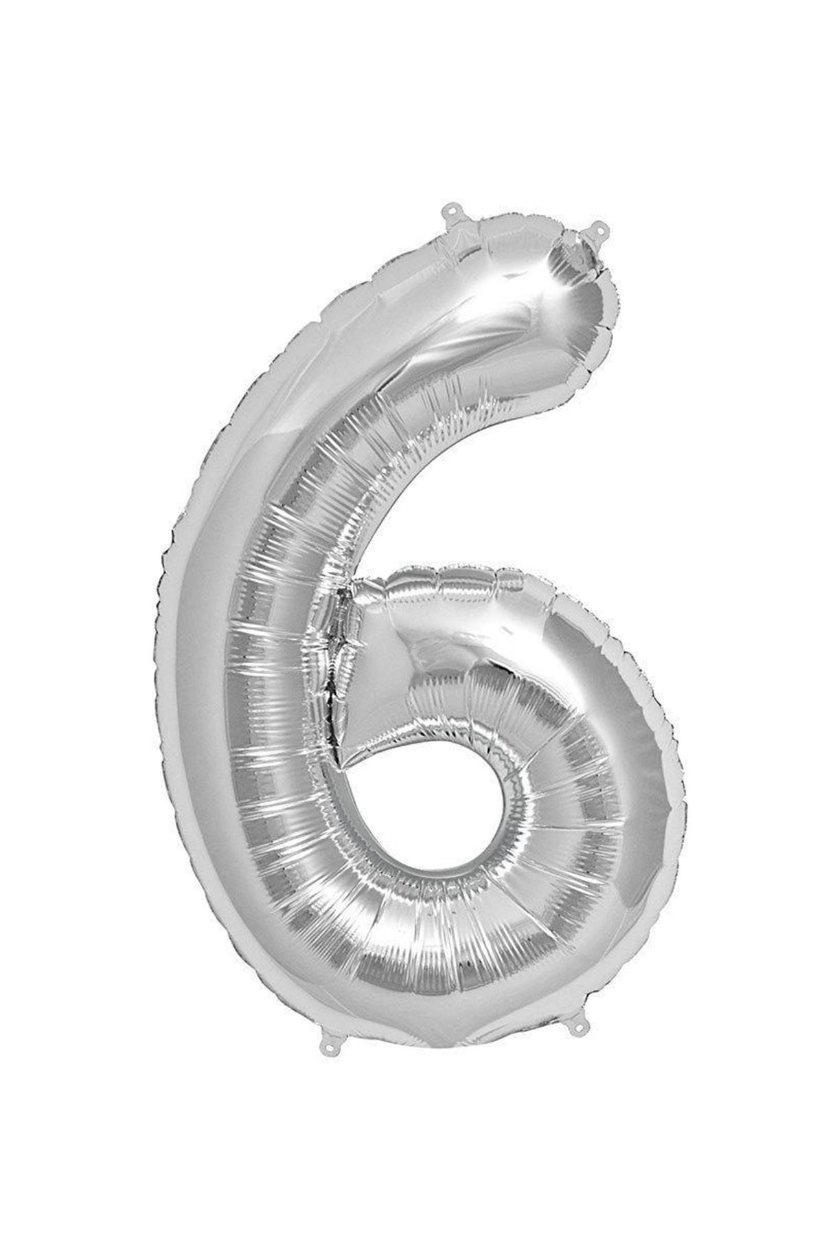 34'' Rakam Folyo Balon Silver 75 cm  ( 6 )