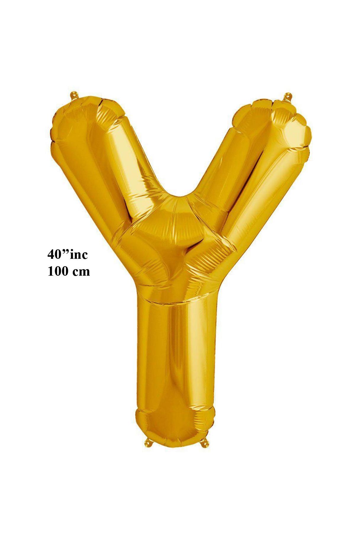 40'' Harf Folyo Balon Gold 100 cm  ( Y )