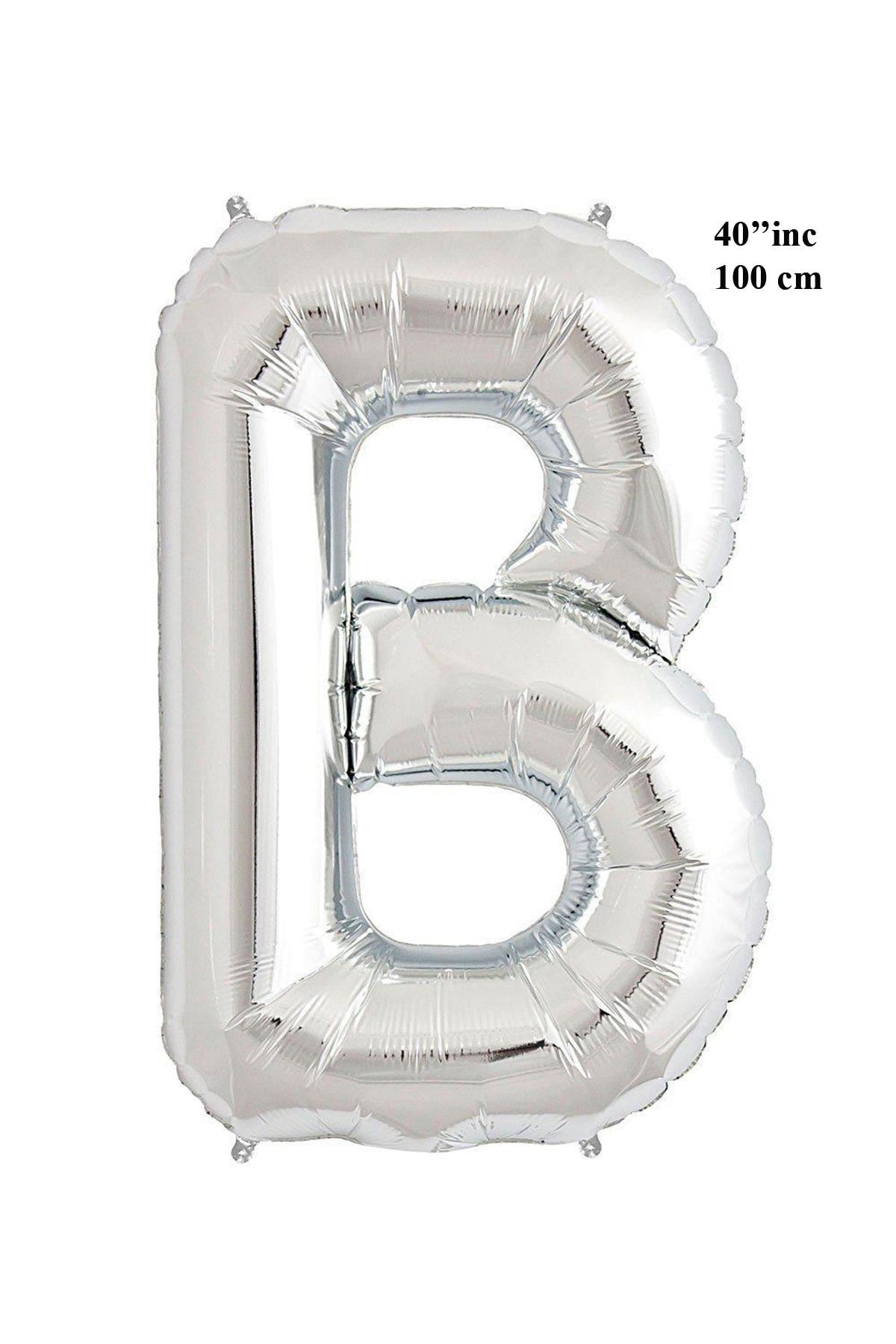 40'' Harf Folyo Balon Gümüş 100 cm  ( B )