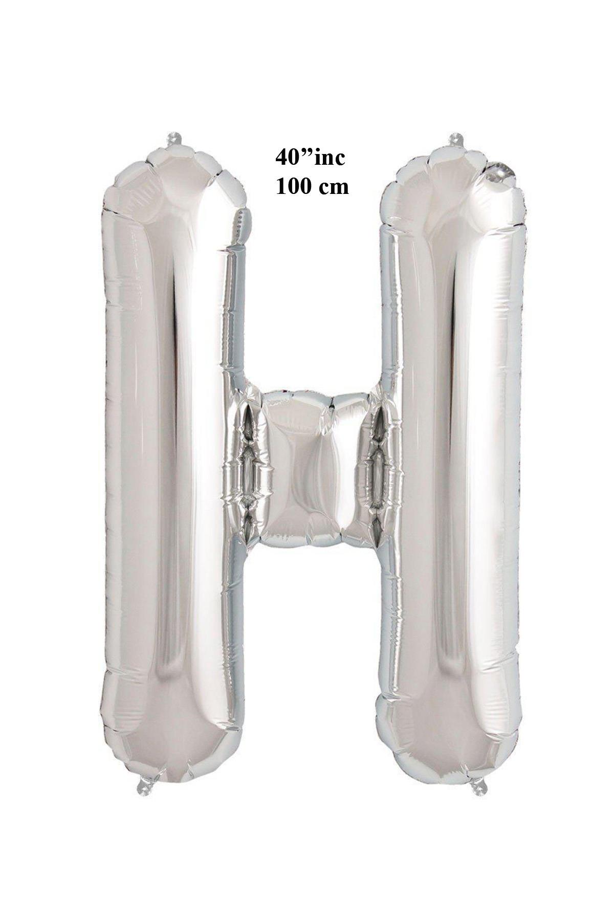 40'' Harf Folyo Balon Gümüş 100 cm  ( H )