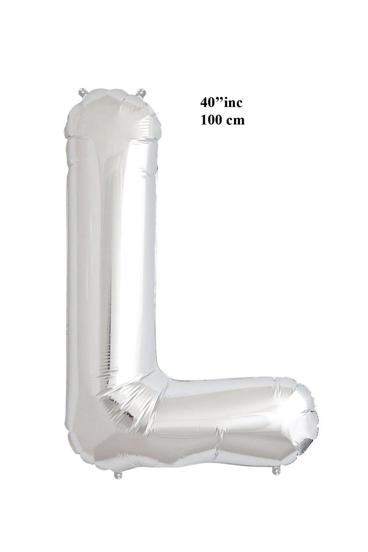 40'' Harf Folyo Balon Gümüş 100 cm  ( L )