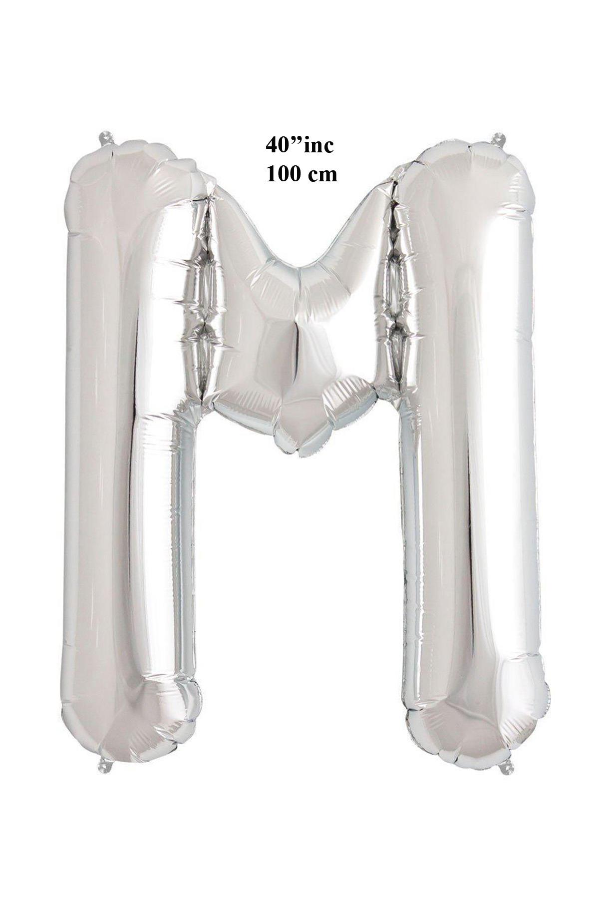 40'' Harf Folyo Balon Gümüş 100 cm  ( M )