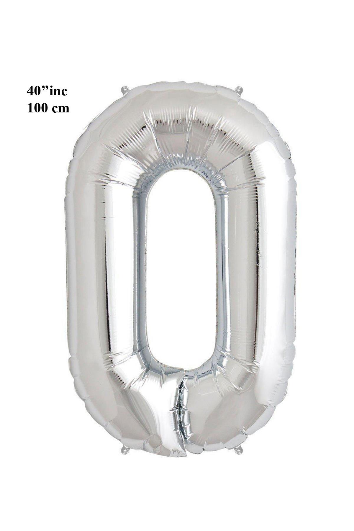 40'' Harf Folyo Balon Gümüş 100 cm  ( O )