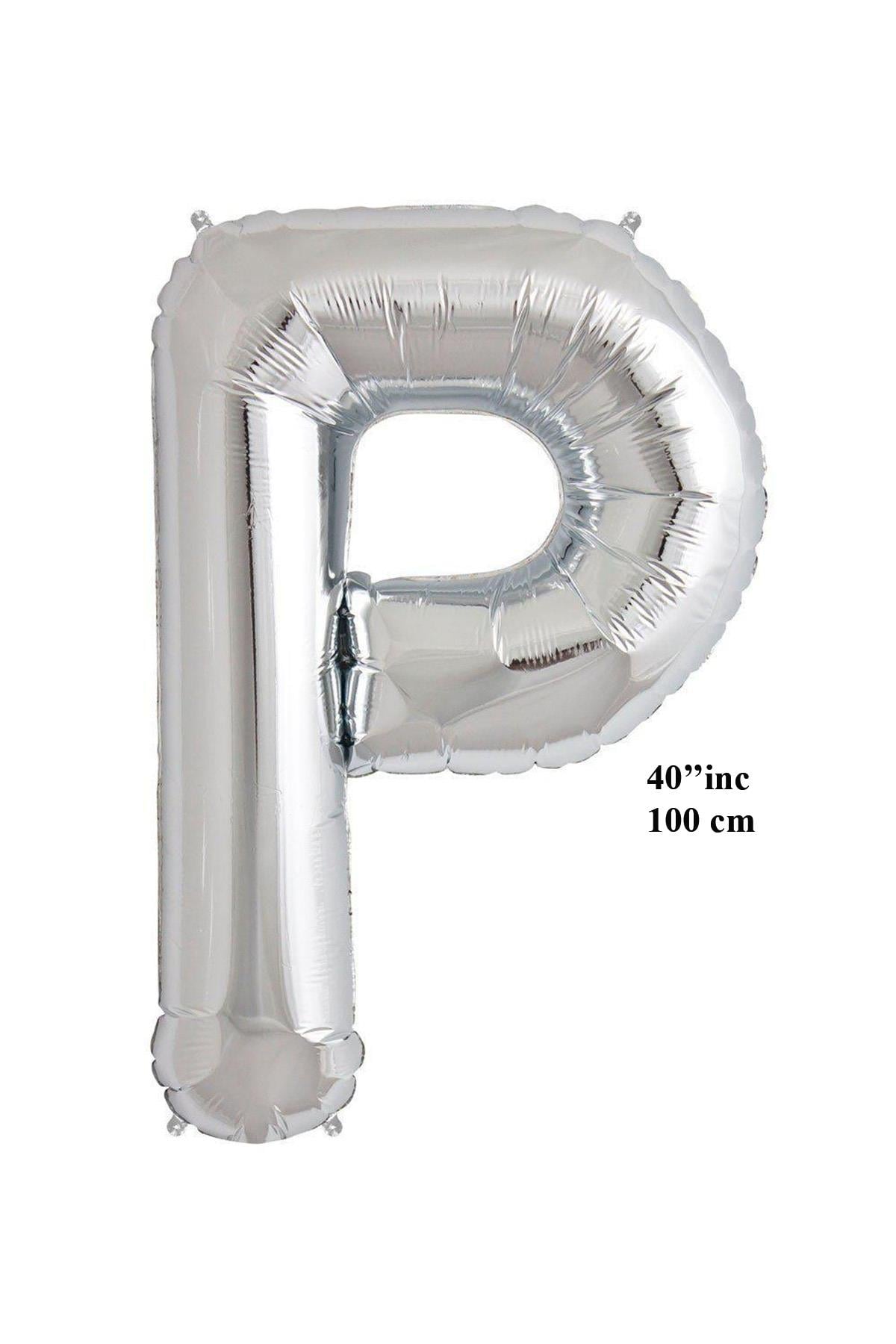 40'' Harf Folyo Balon Gümüş 100 cm  ( P )
