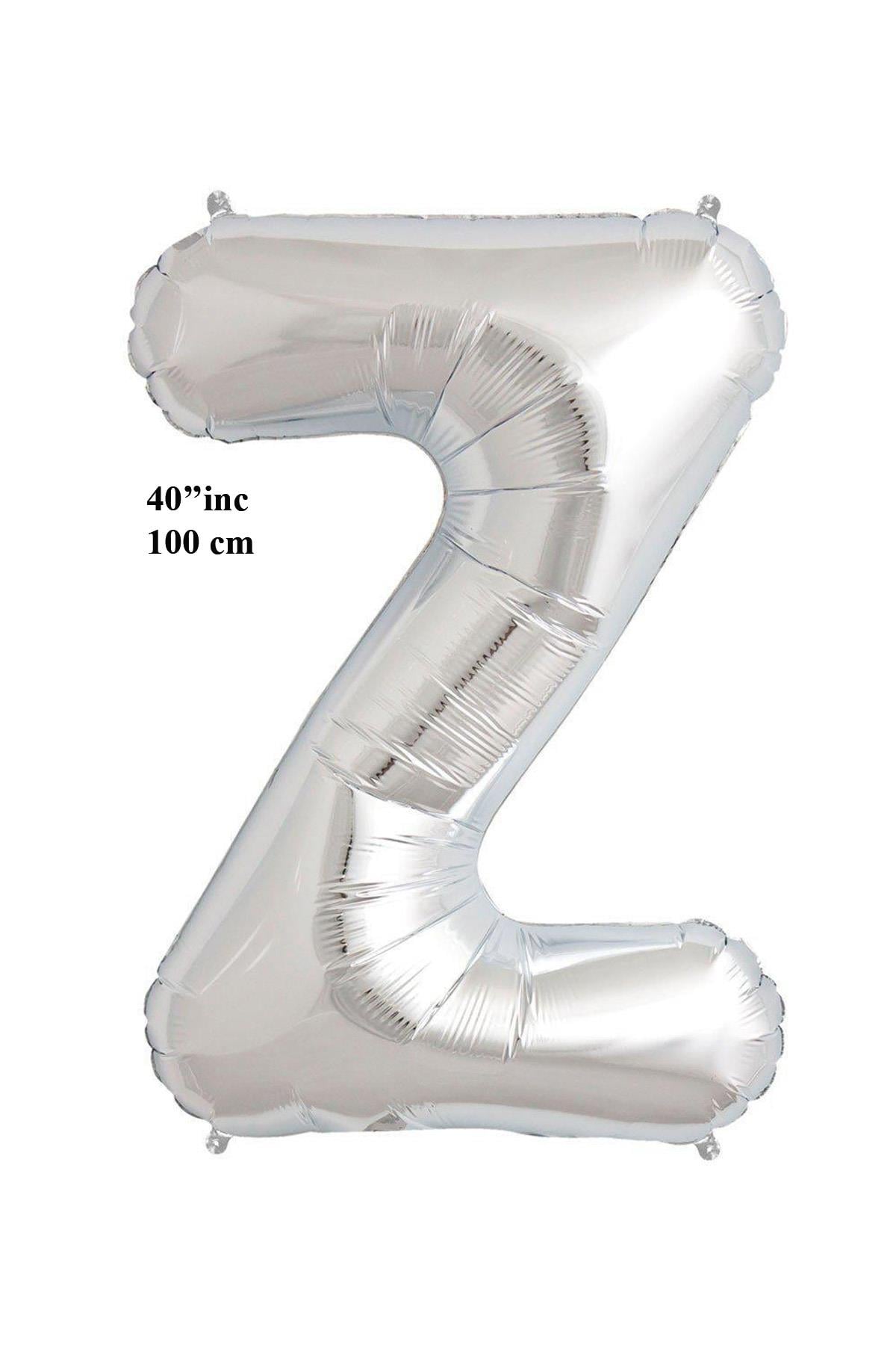 40'' Harf Folyo Balon Gümüş 100 cm  ( Z )