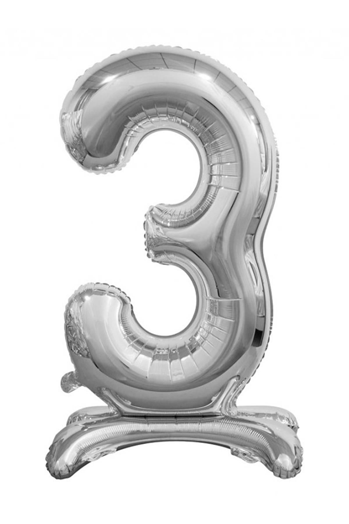 Ayaklı Folyo Balon Gümüş 75 cm ( 3 )